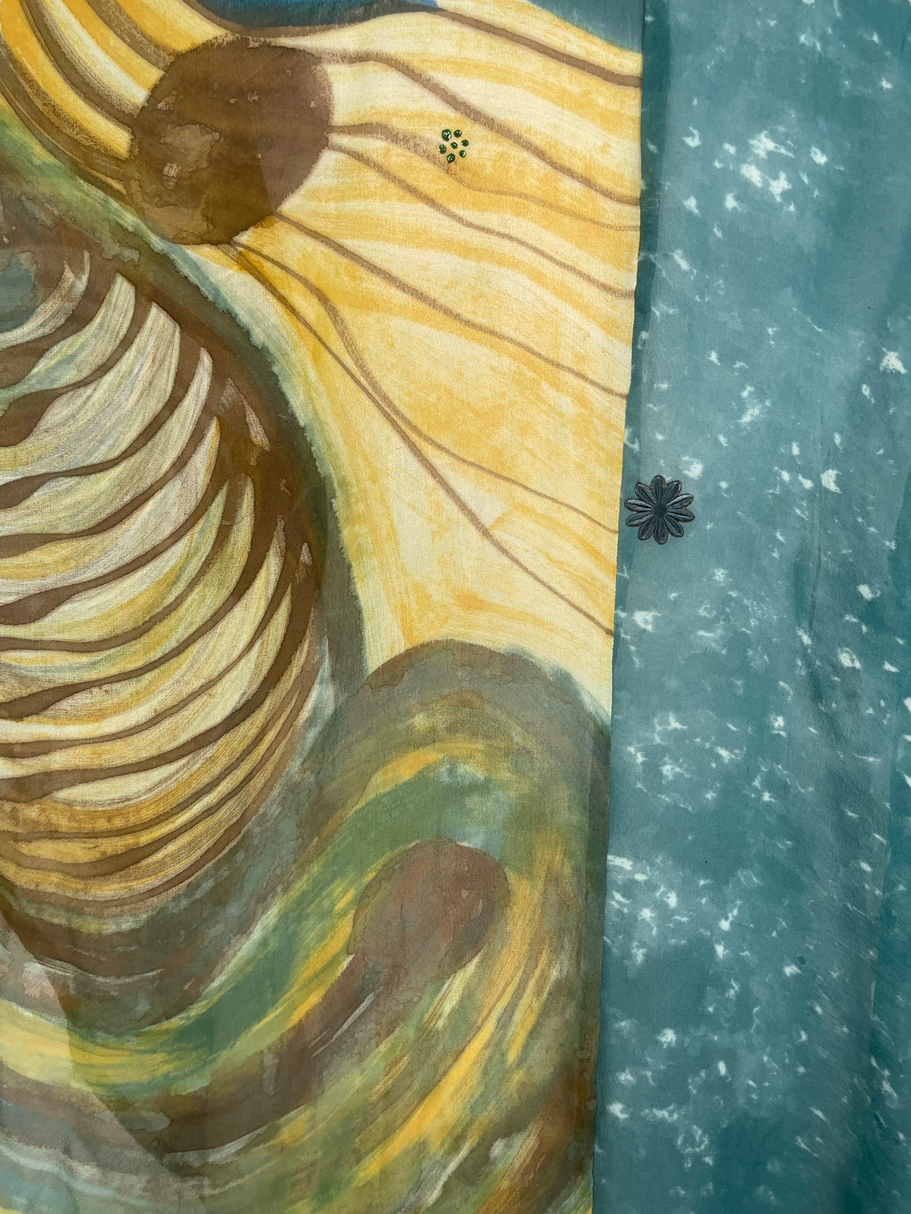 PRG8148 Sheer Avatar Pure Silk Waterfall Top