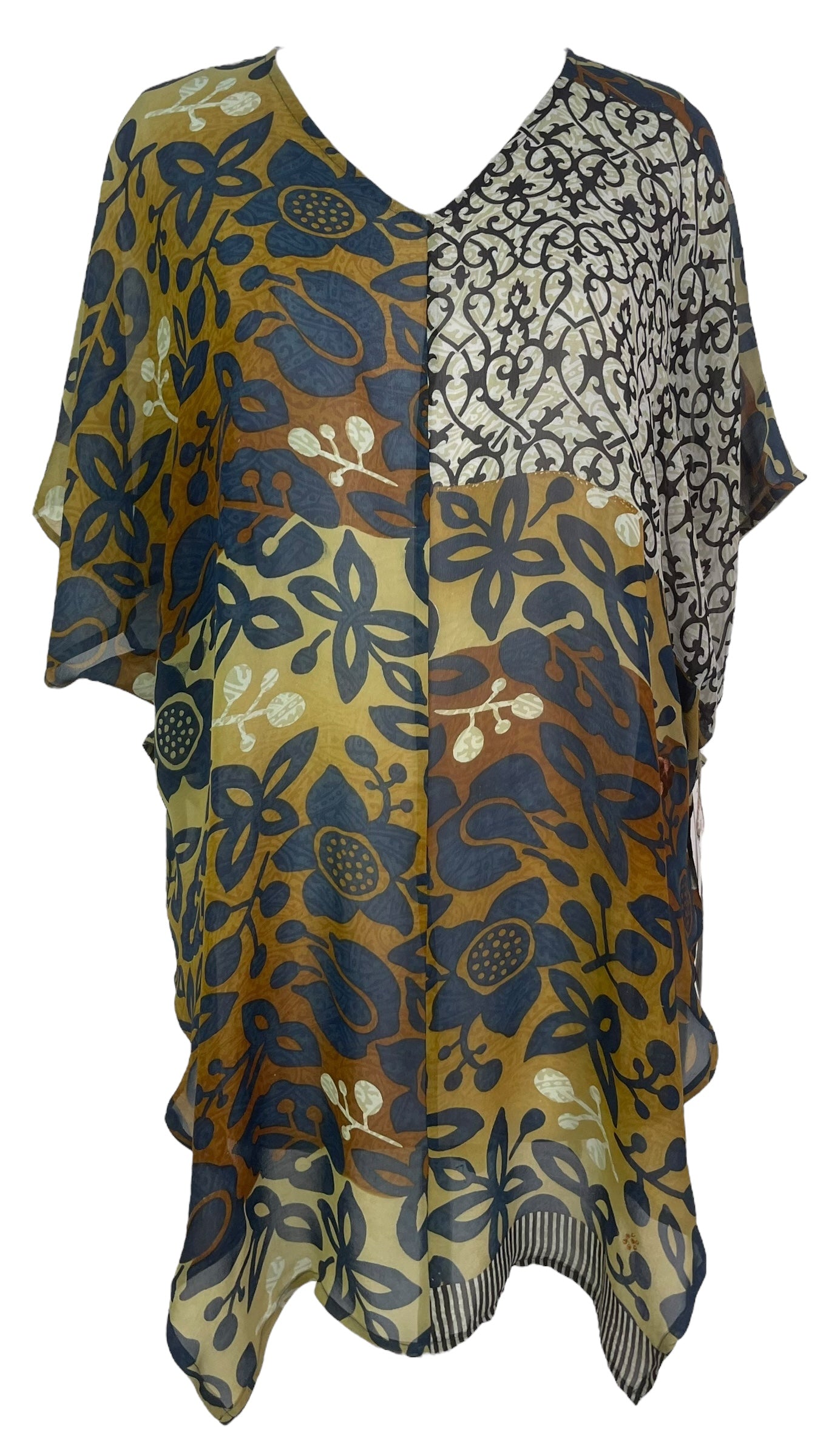 PRG8150 Sheer Avatar Pure Silk Waterfall Top