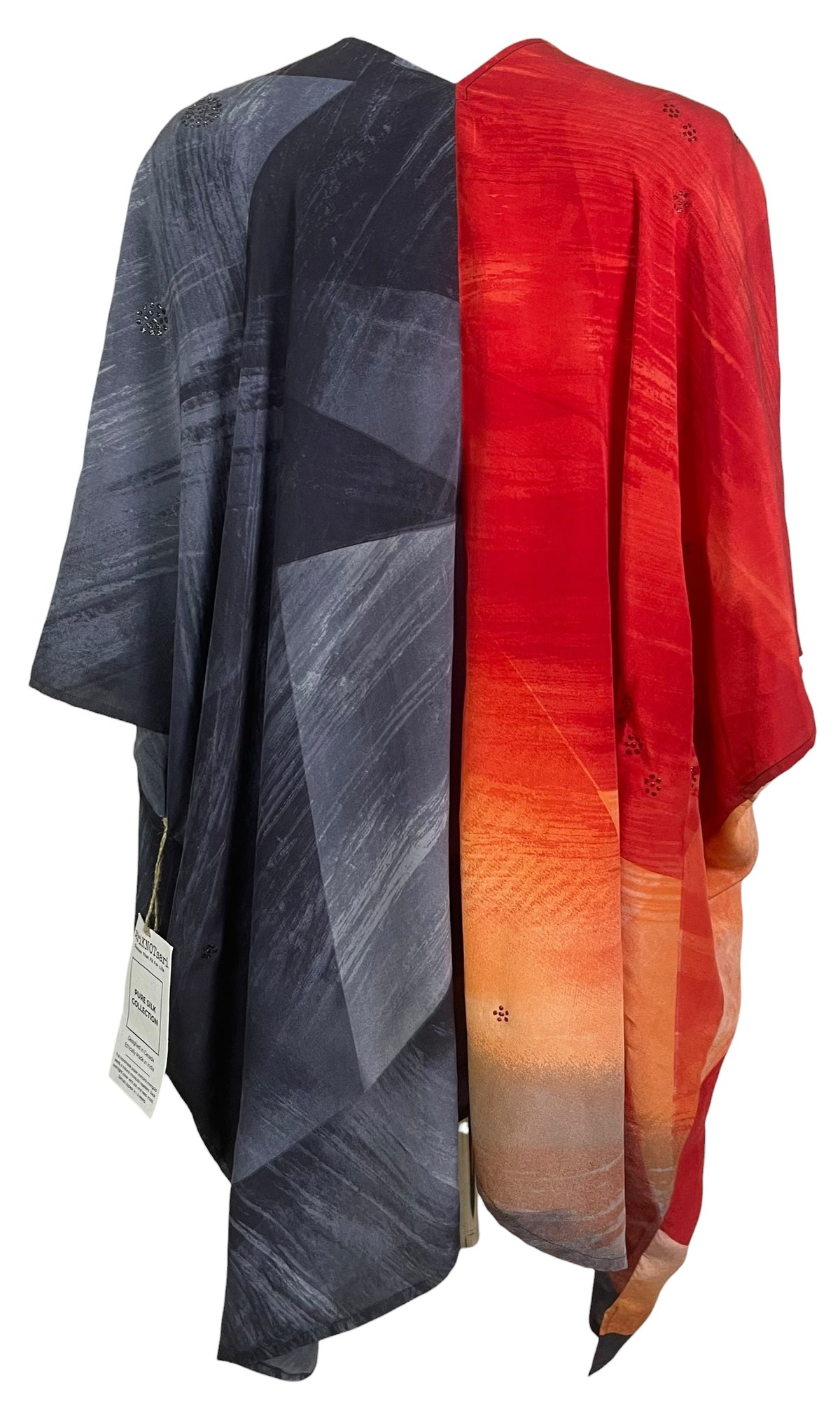 PRC9228 Wabi Sabi Pure Silk Cardigan by 12 AUGUST 2026 – Handmade ethical Cardigan from sariKNOTsari using upcycled silk. Designed in Canada for travel and slow fashion, loved from Toronto to LA to Sydney. Featuring Zsiska, Bryn Walker and Artisan Leather coats by Rejean Pepin, Pepin designs