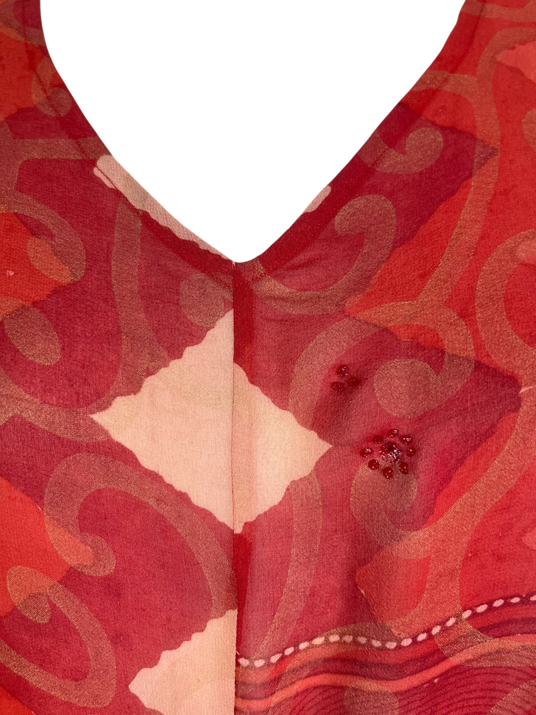 PRG8146 Sheer Avatar Pure Silk Waterfall Top