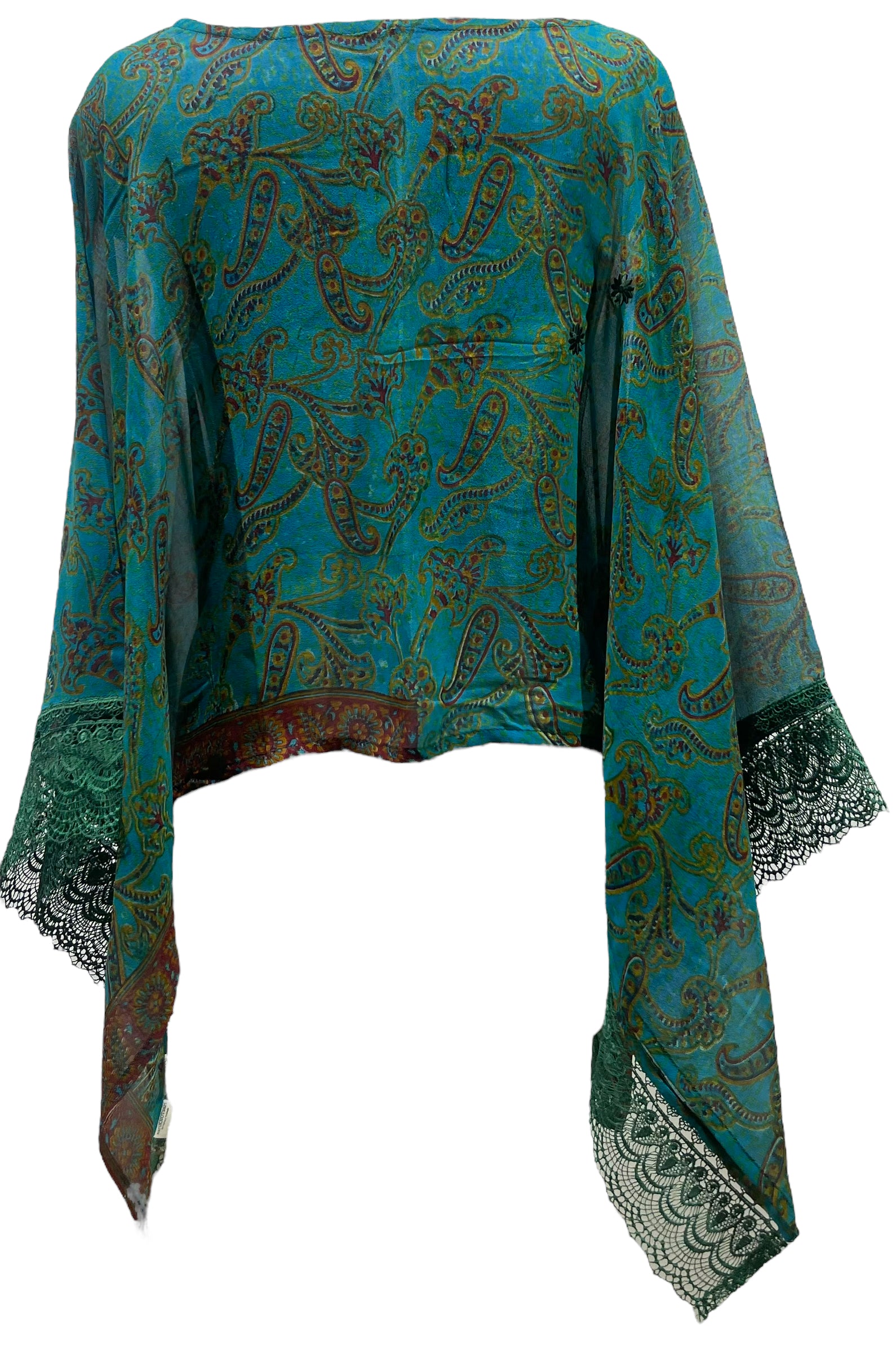 PRG5558 Sheer Avatar Pure Silk Capelet Poncho