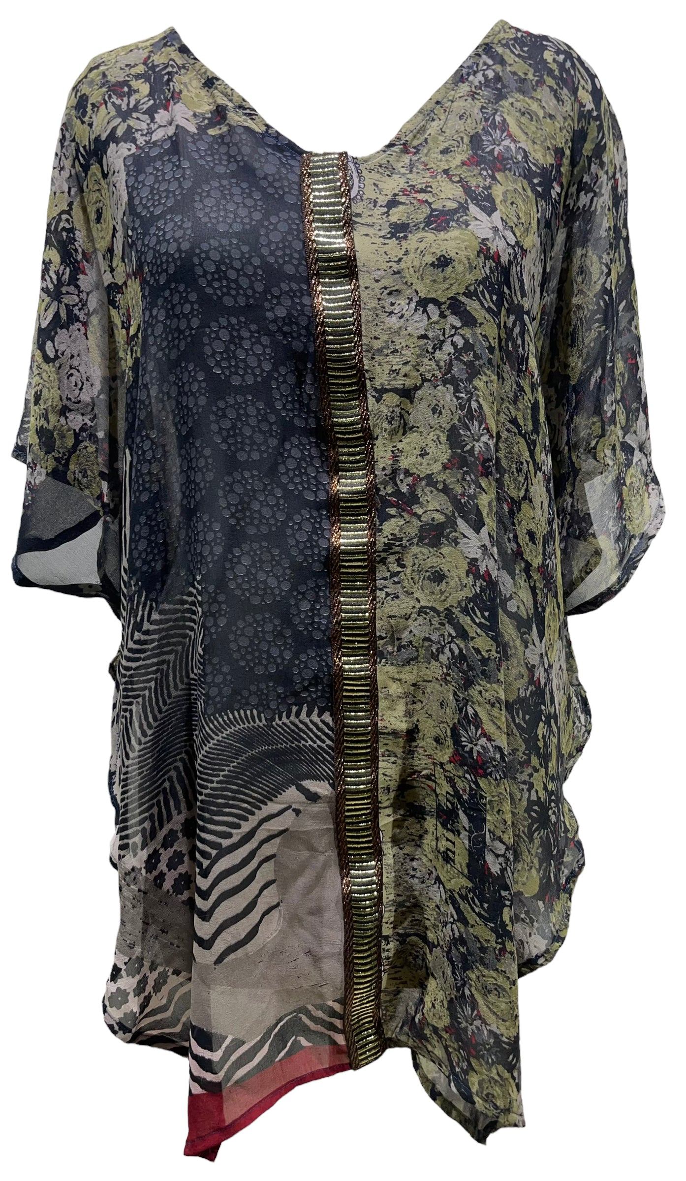 PRG5246 Sheer Wabi Sabi Pure Silk Waterfall Top