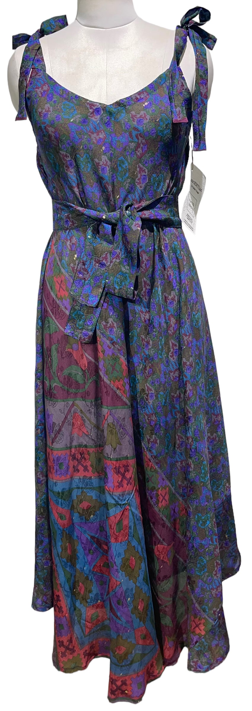 PRC4398 Avatar Pure Silk Maxi Dress with Belt