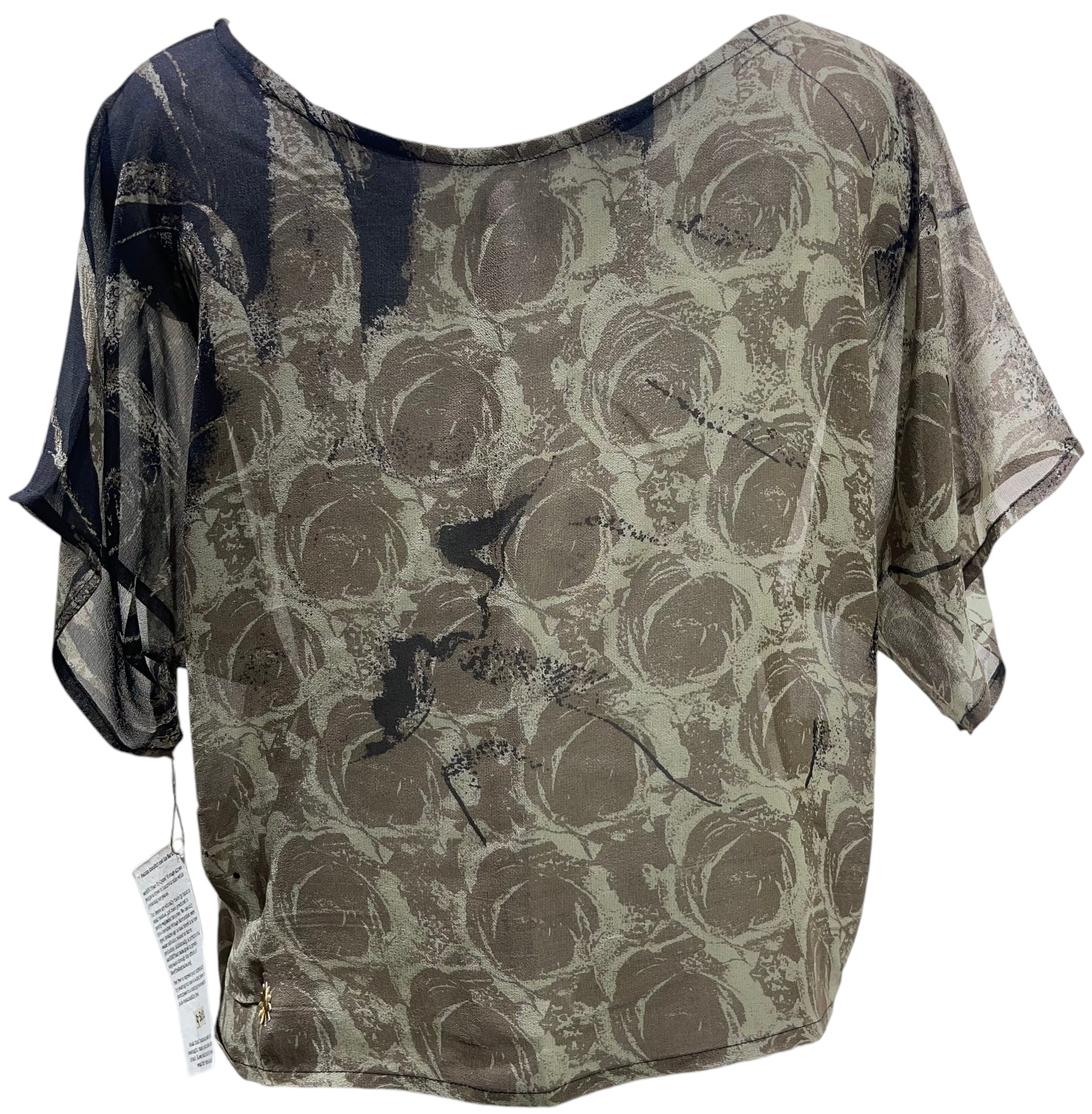 PRG5082 Sheer  Avatar Pure Silk Boxy Top