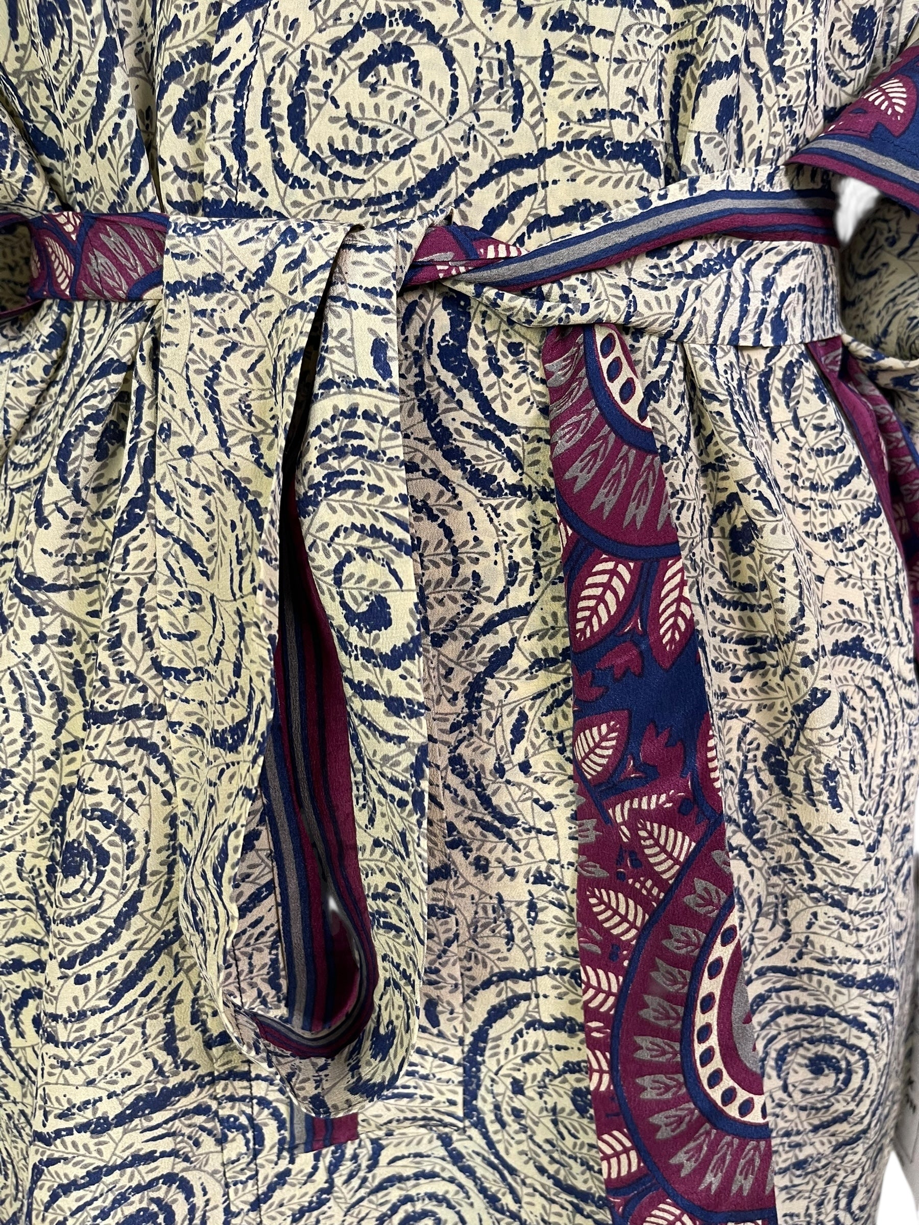 PRC6912 Avatar Pure Silk Kimono-Sleeved Jacket with Belt