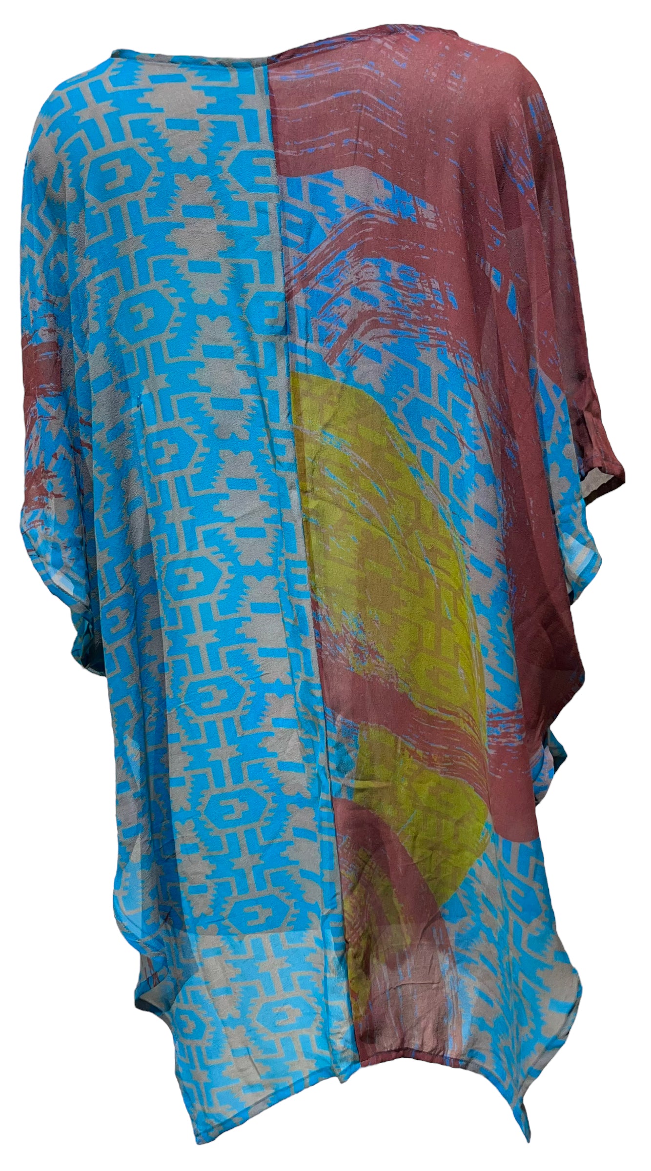 PRG5148 Sheer Avatar Pure Silk Waterfall Top