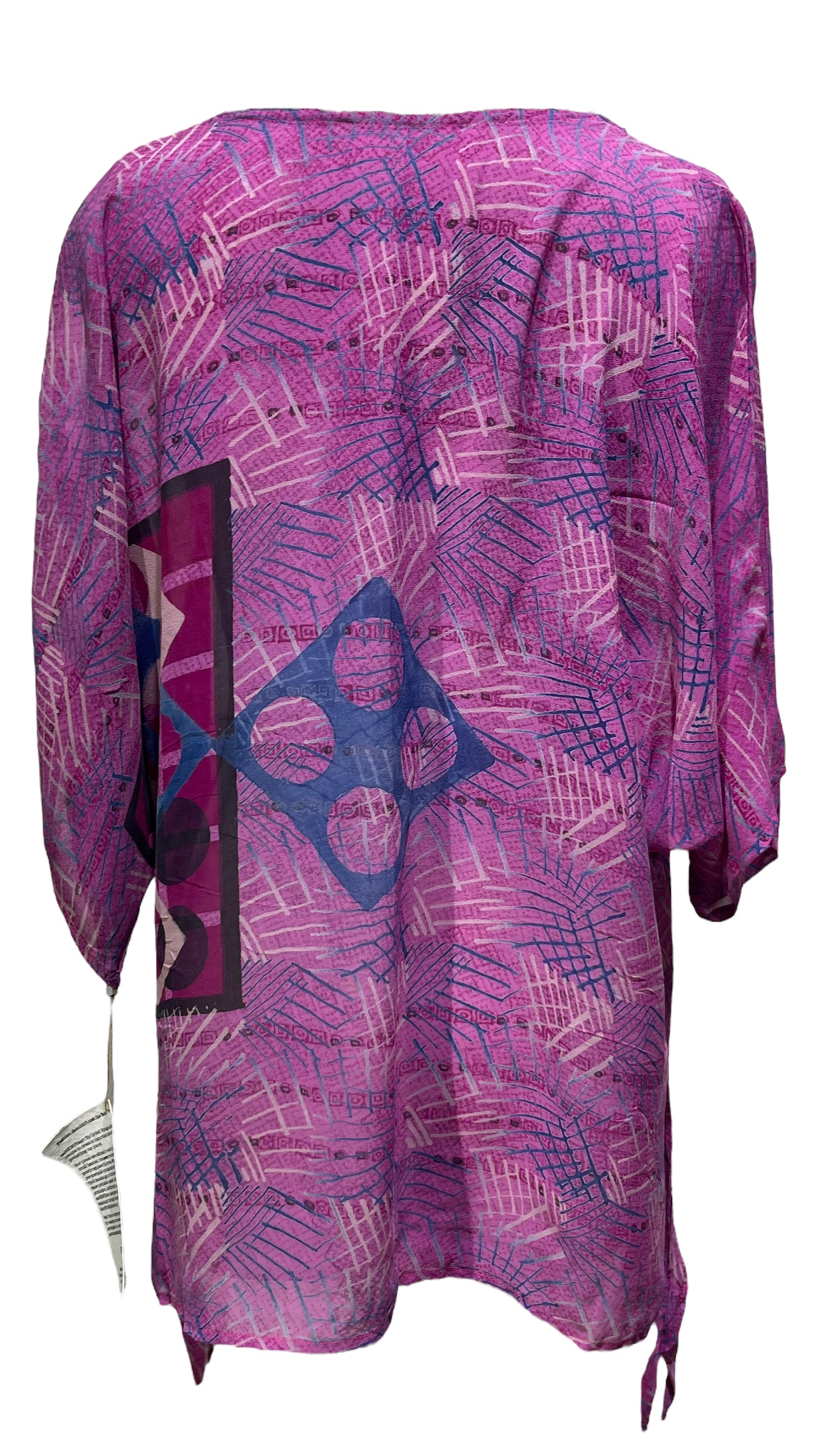 PRG3566 Sheer Avatar Pure Silk Long Tunic with Side Ties