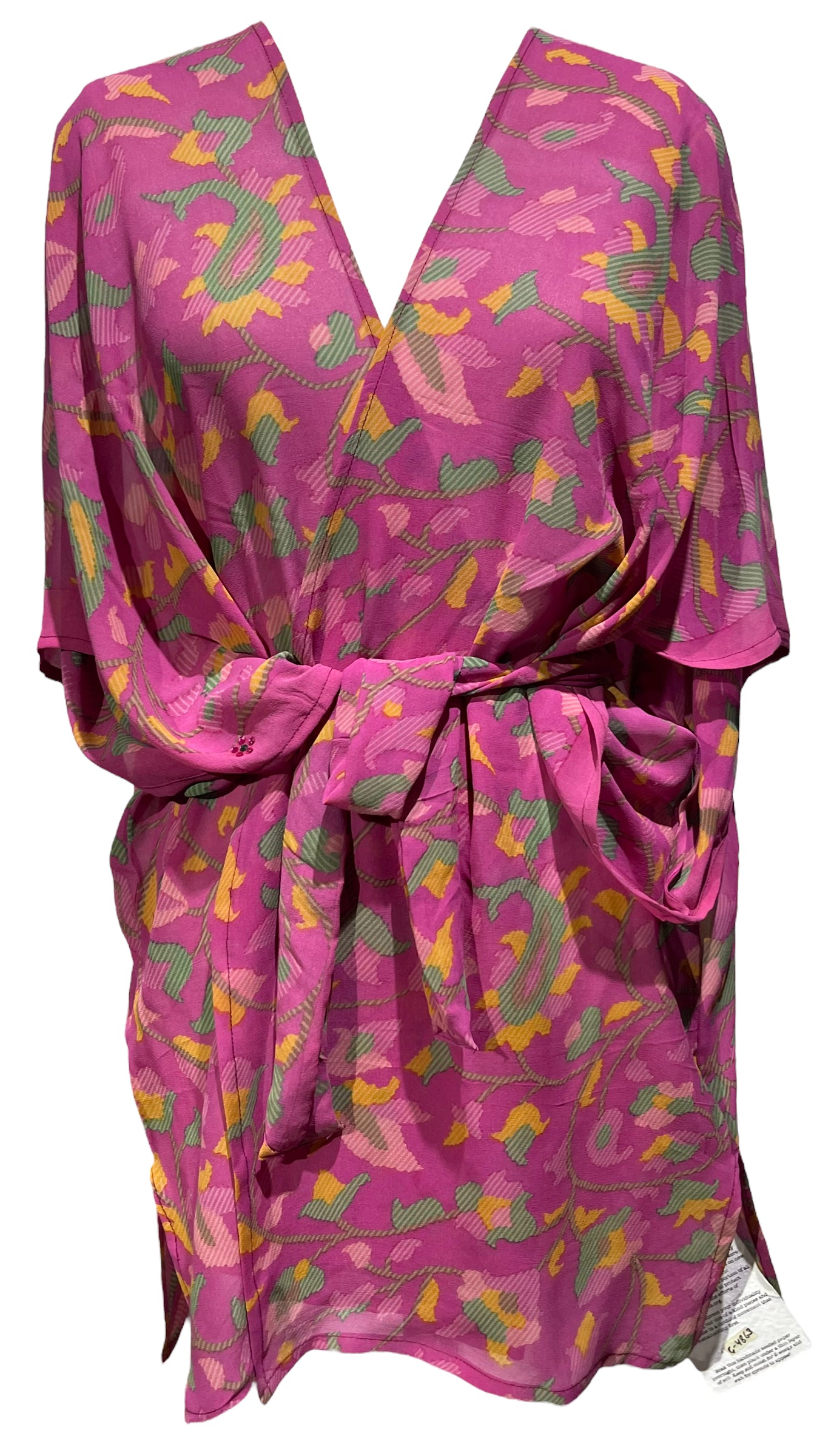 PRG4863 Sheer Avatar Pure Silk Kimono-Sleeved Jacket with Belt