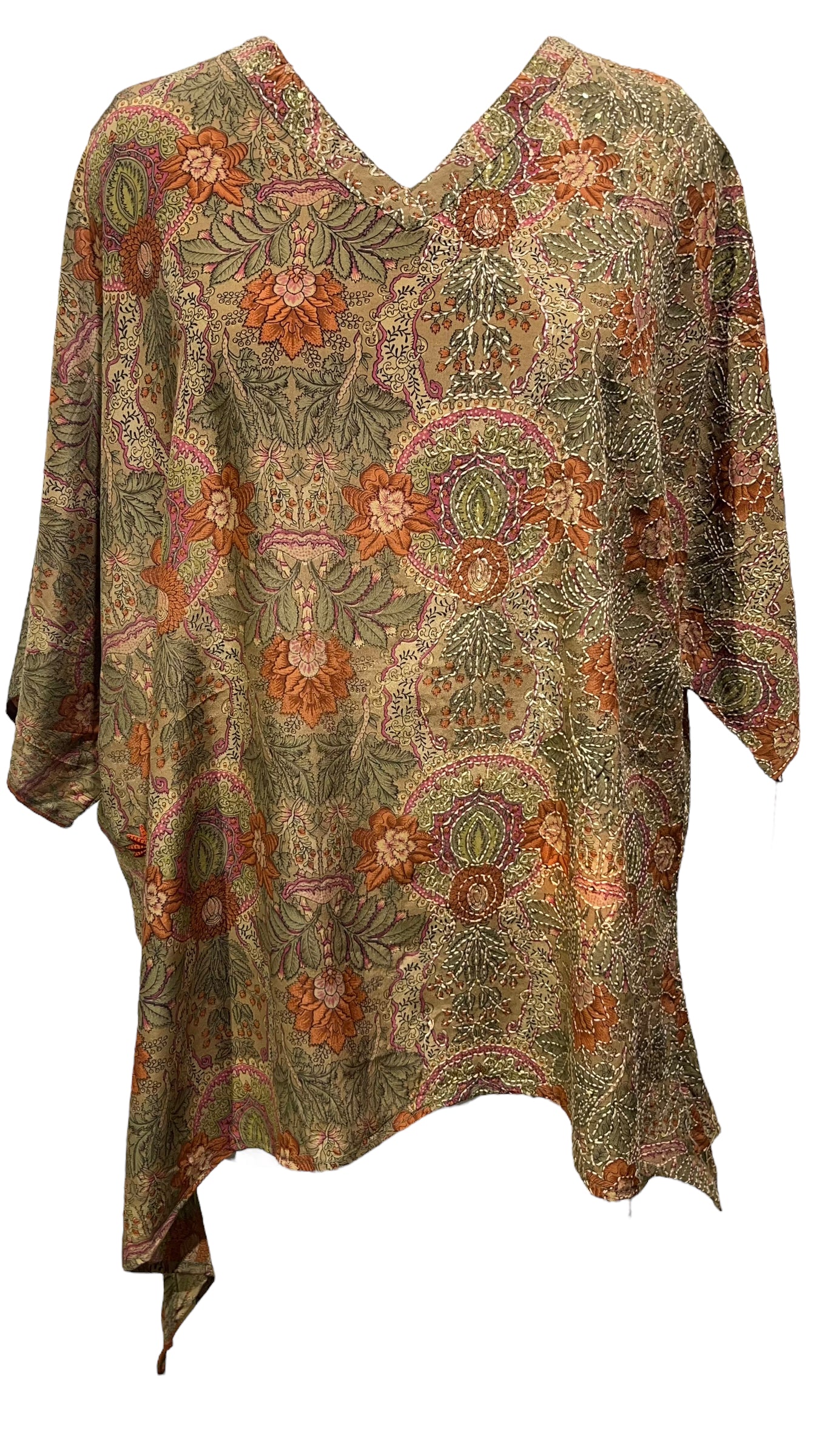 PRC3289 Avatar Pure Silk Long Tunic with Side Ties