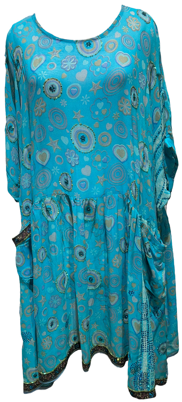 PRG3616 Sheer Avatar Pure Silk Boxy Babydoll Dress