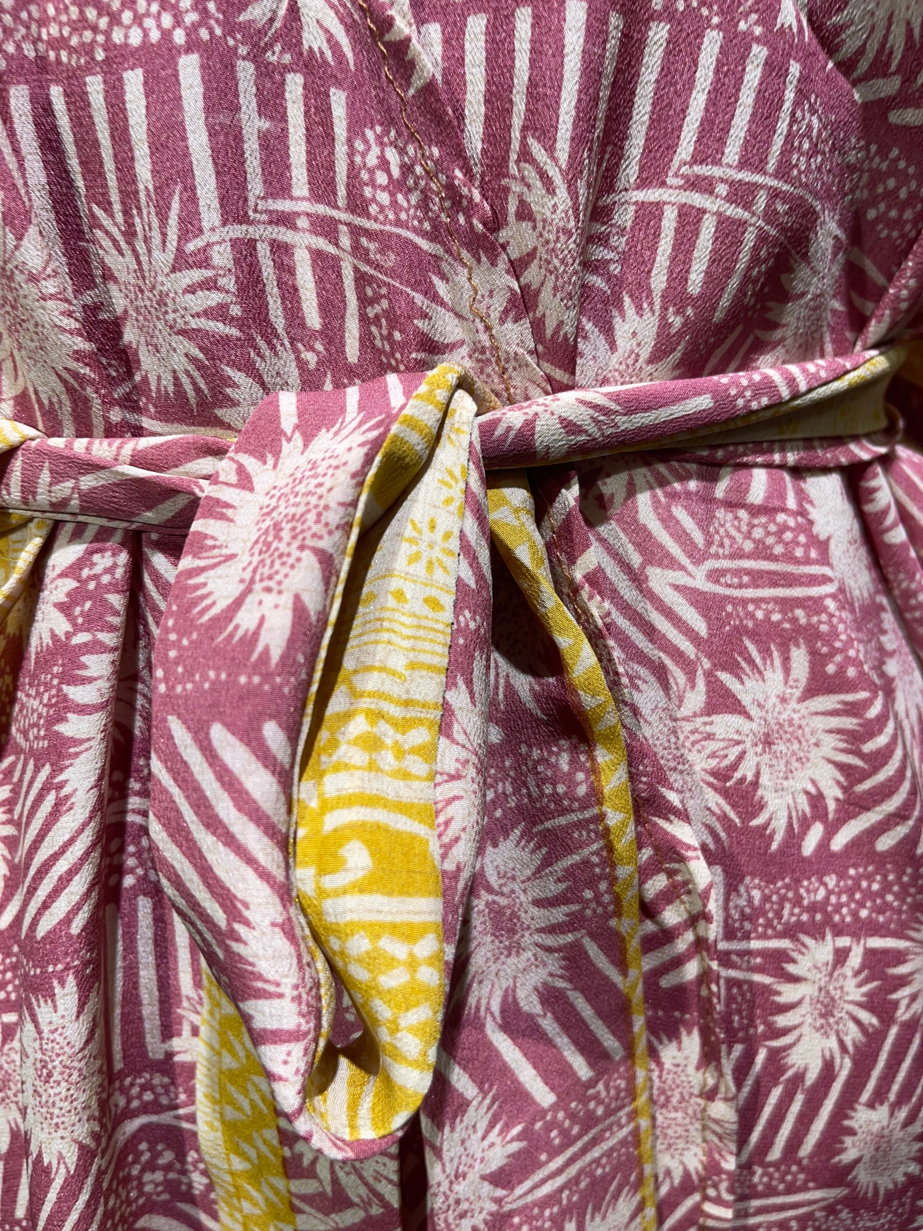 PRC4562 Wabi Sabi Pure Silk Kimono Sleeved Duster with Belt
