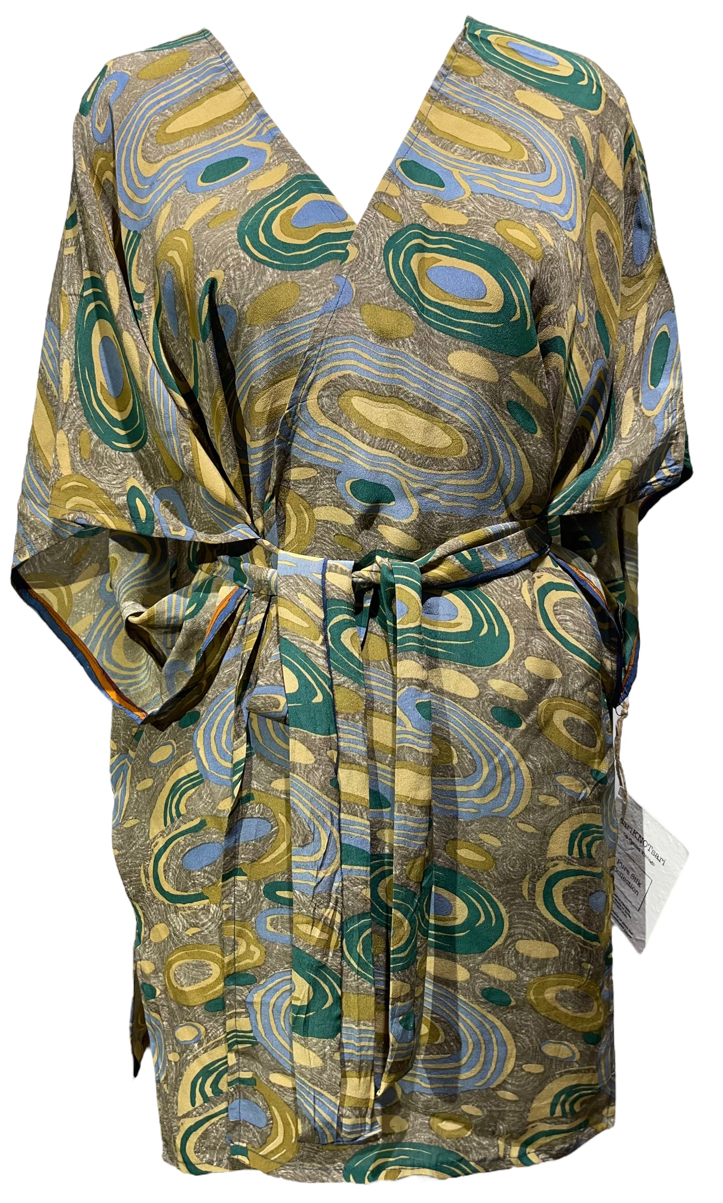 PRC4892 Avatar Pure Silk Kimono-Sleeved Jacket with Belt