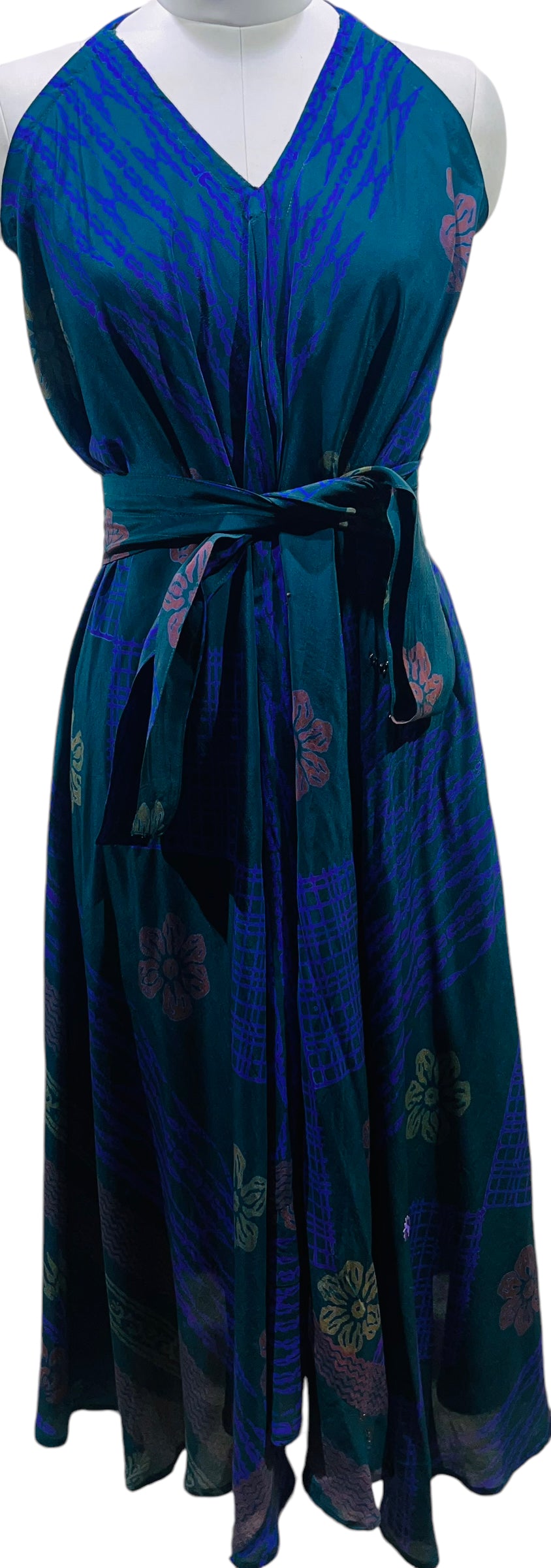 PRC5467 Avatar Pure Silk Maxi Dress with Belt