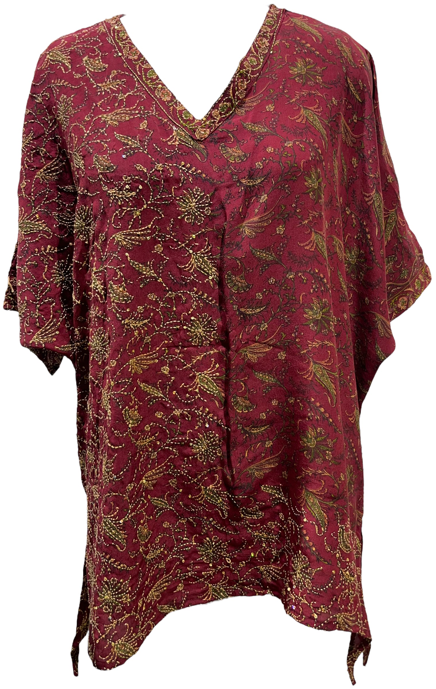 PRC4281 Avatar Pure Silk Long Tunic with Side Ties