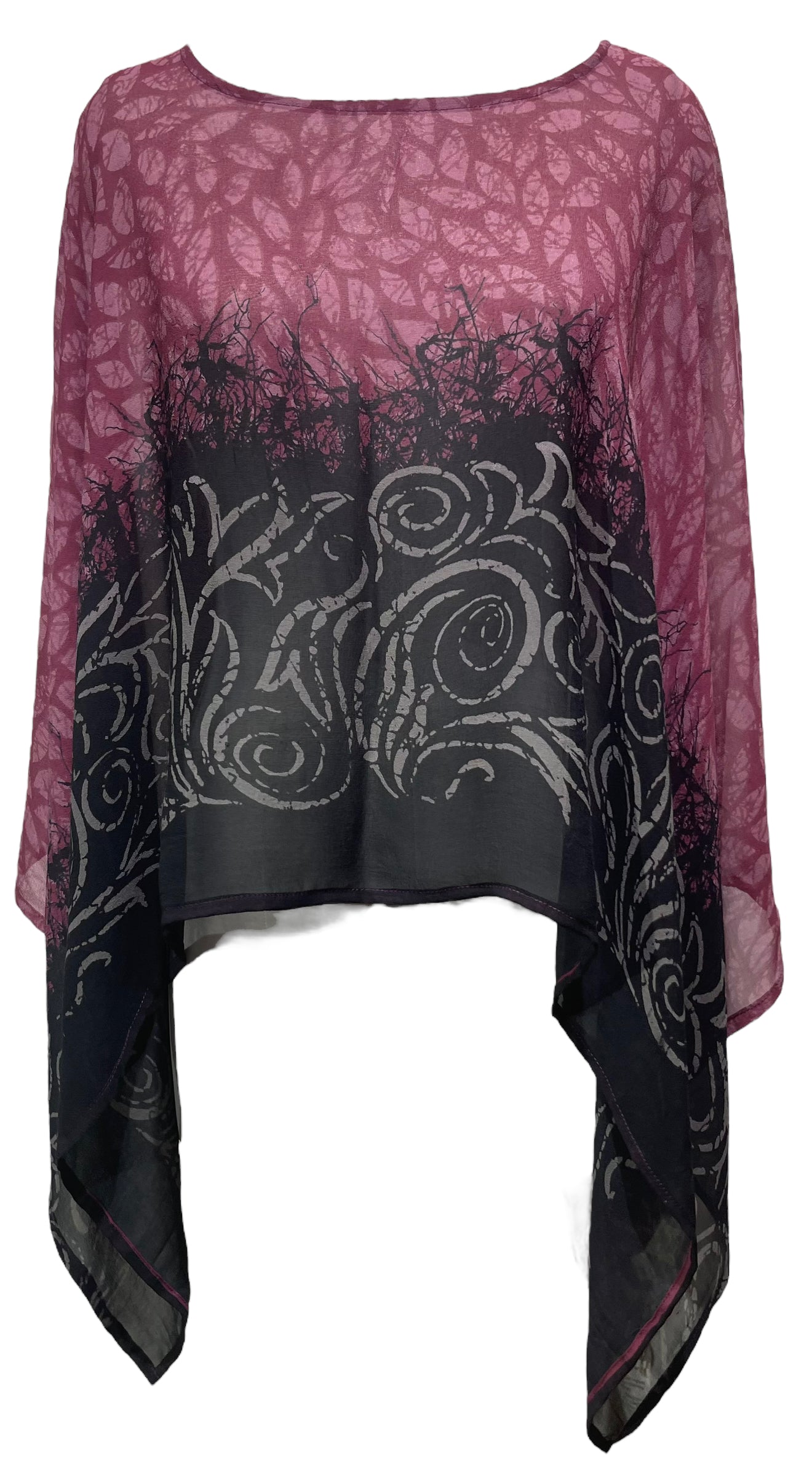 PRG4702 Sheer Avatar Pure Silk Capelet Poncho