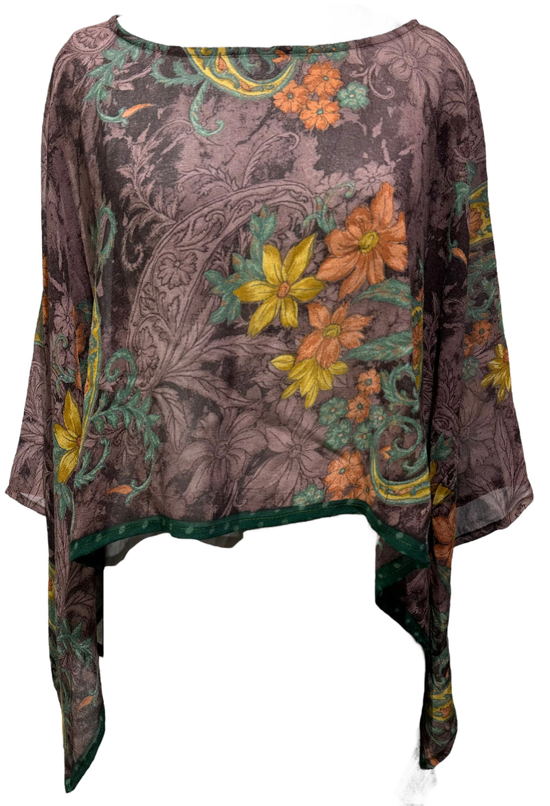 PRG4203 Sheer Avatar Pure Silk Capelet Poncho