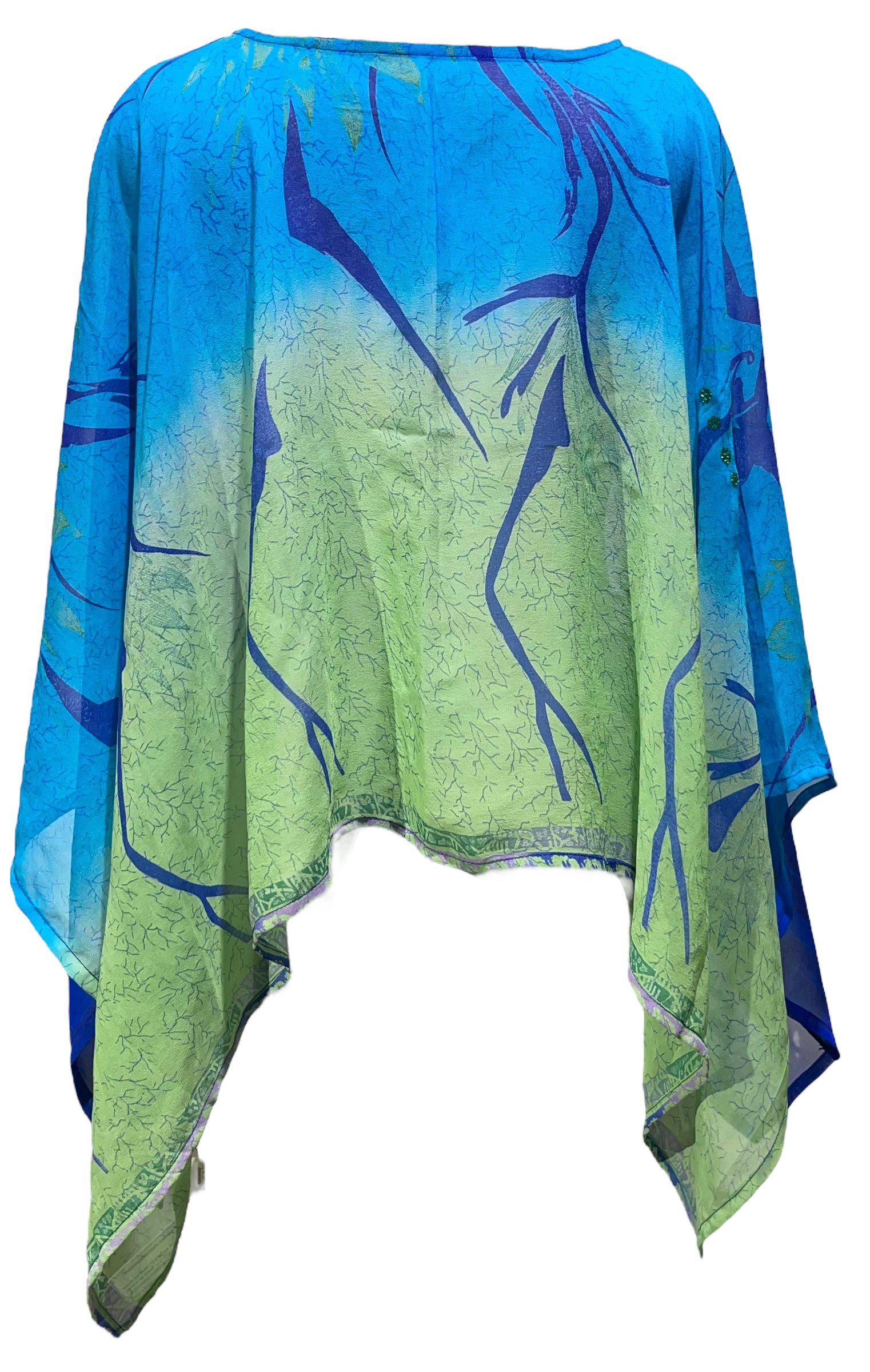 PRG5168 Sheer Avatar Pure Silk Capelet Poncho