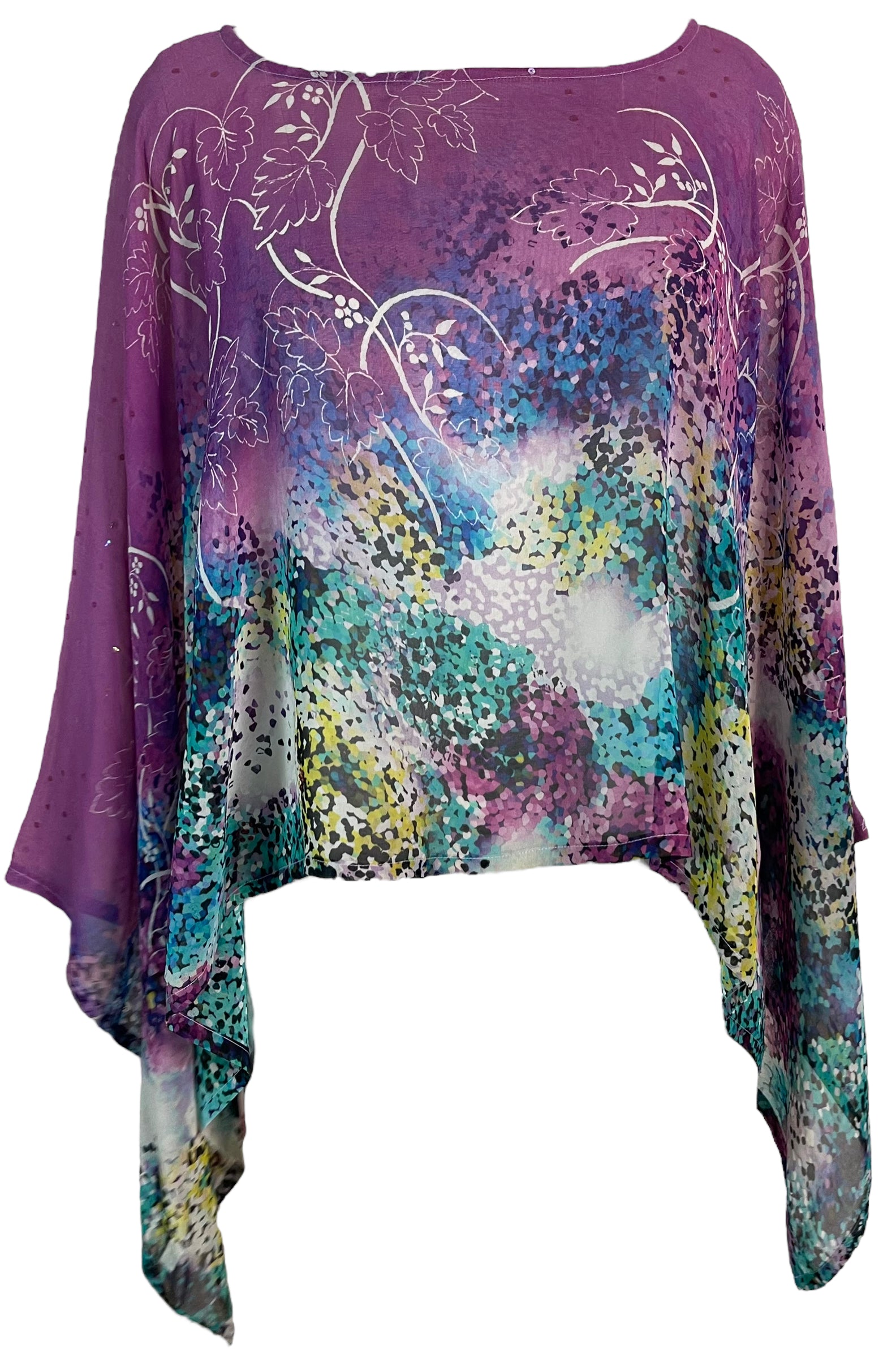 PRG6290 Sheer Pure Silk Wabi Sabi Capelet Poncho