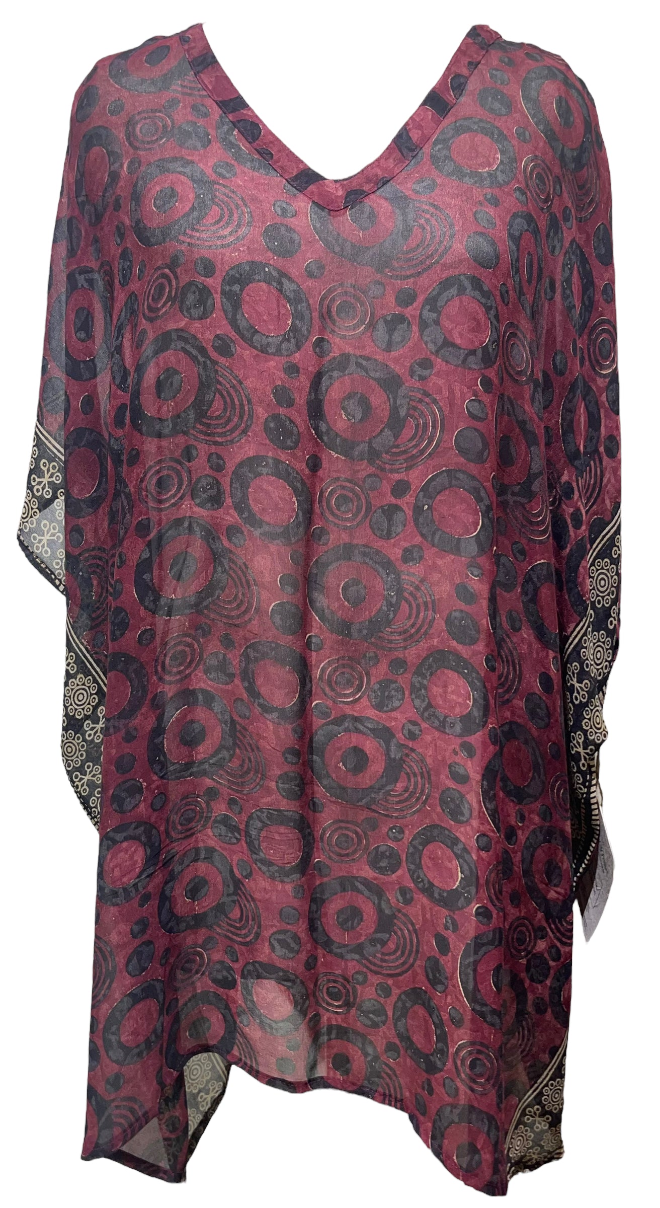 PRG4700 Sheer Avatar Pure Silk Short Kaftan Tunic