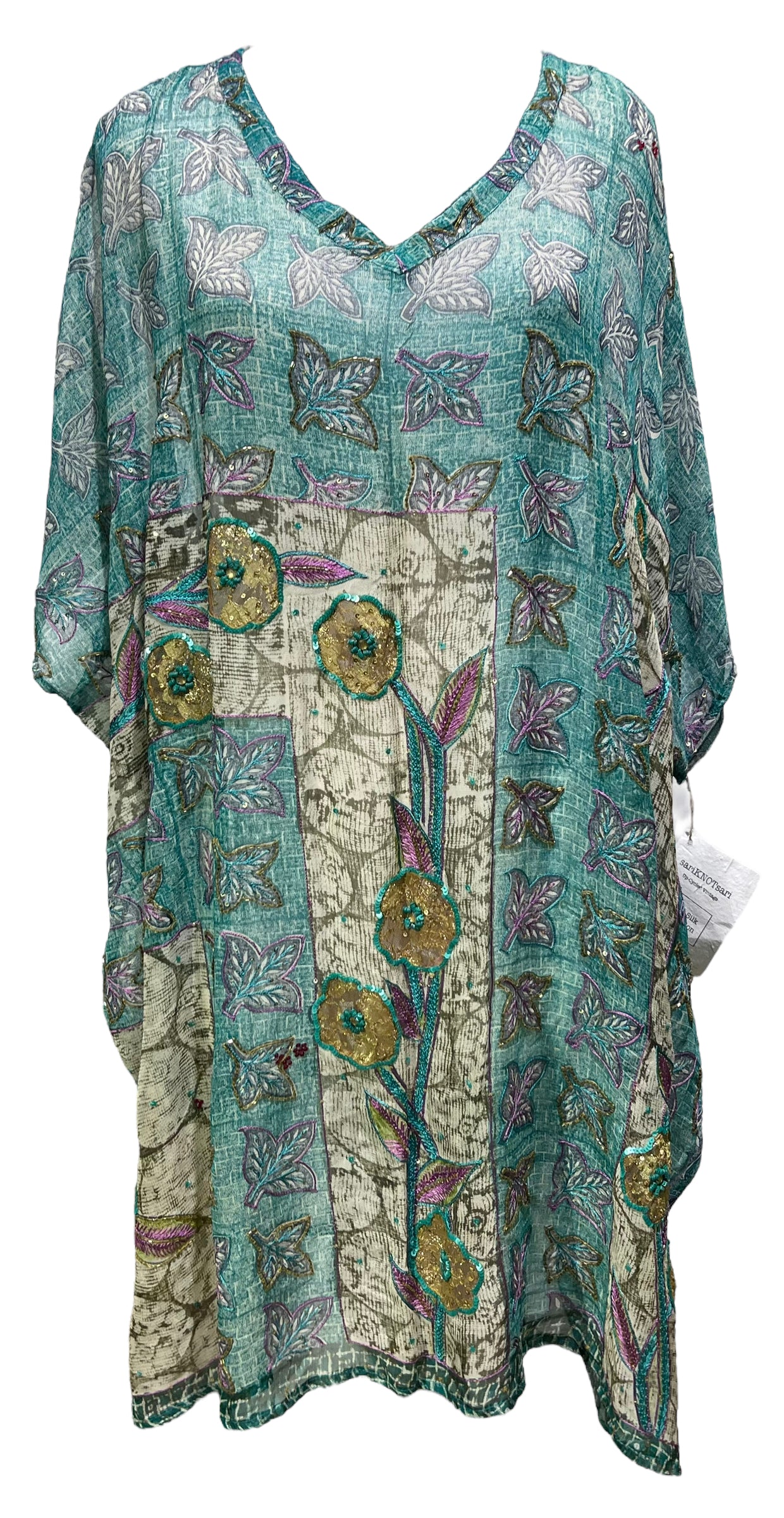 PRG5061 Sheer Avatar Pure Silk Midi Length Kaftan