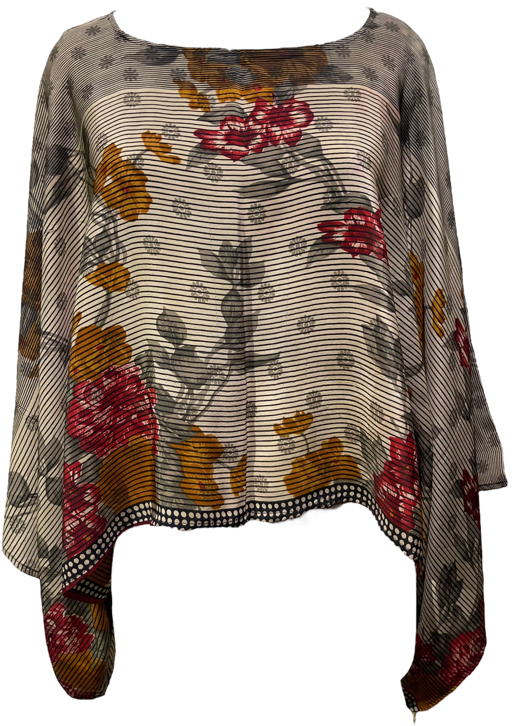 PRC4569 Avatar Pure Silk Kimono-Sleeved Top