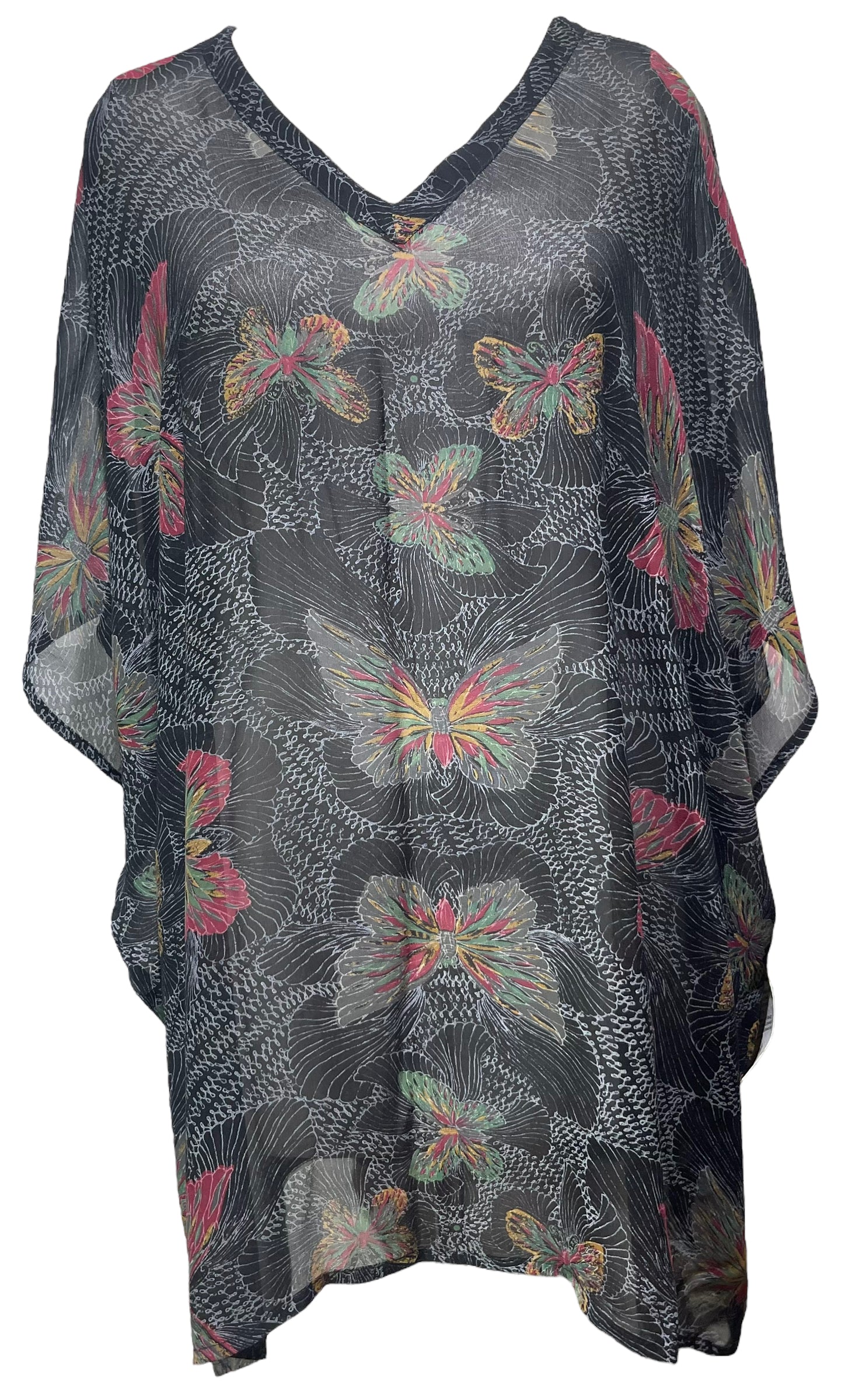 PRG4703 Sheer Avatar Pure Silk Short Kaftan Tunic