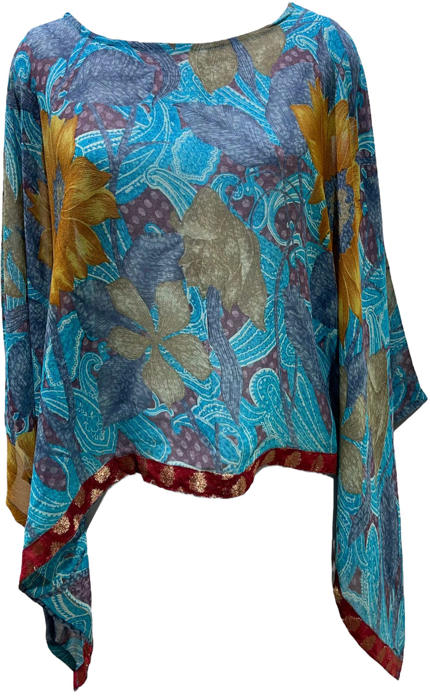 PRG5504 Sheer Avatar Pure Silk Capelet Poncho