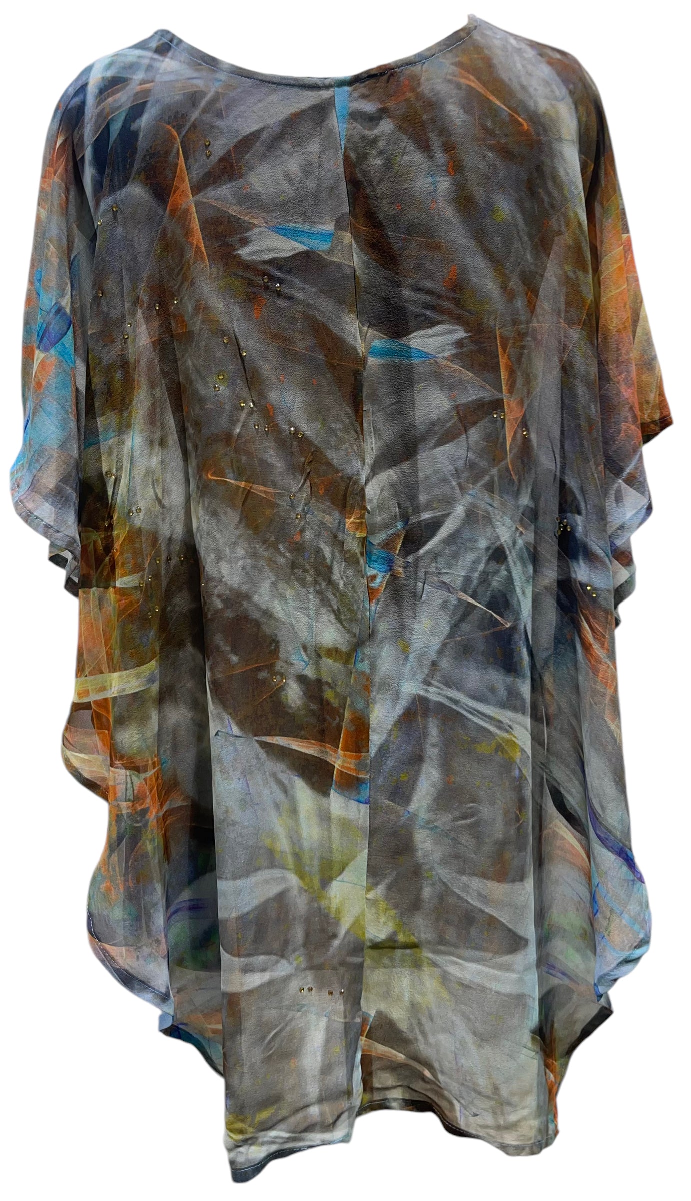 PRG5245 Sheer Avatar Pure Silk Waterfall Top