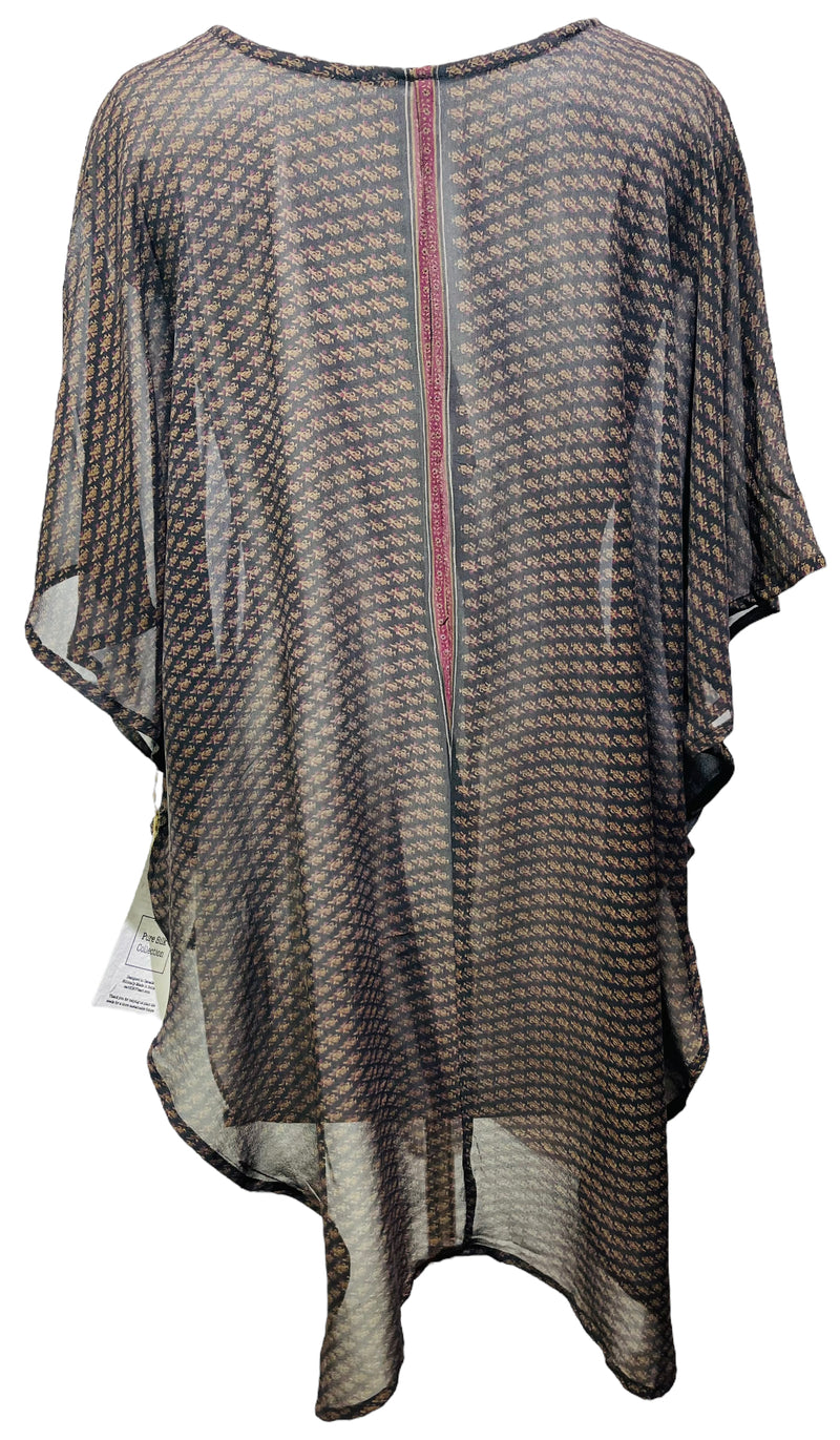 PRG3981 Sheer Avatar Pure Silk Waterfall Top