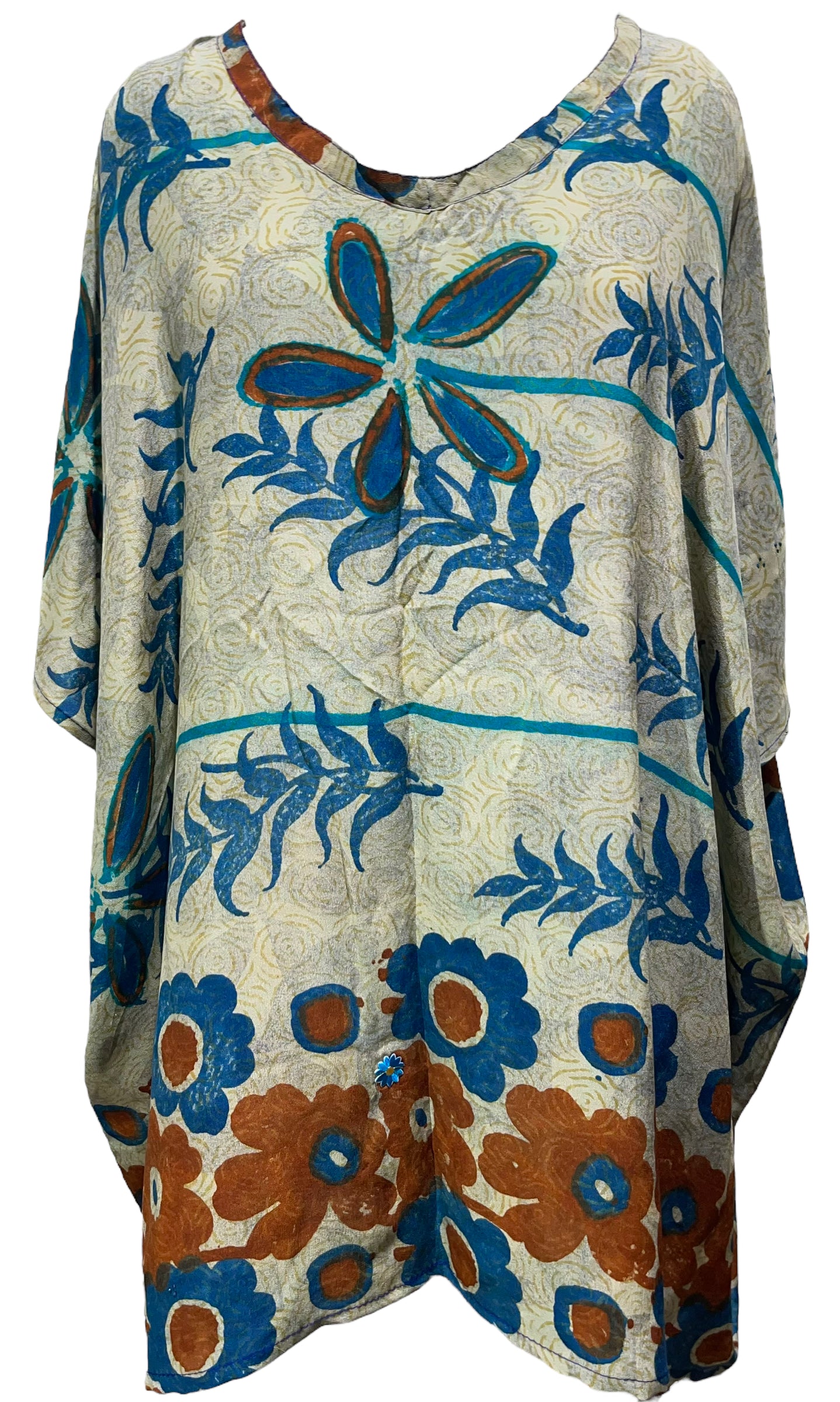 PRC5027 Avatar Pure Silk Short Kaftan Tunic