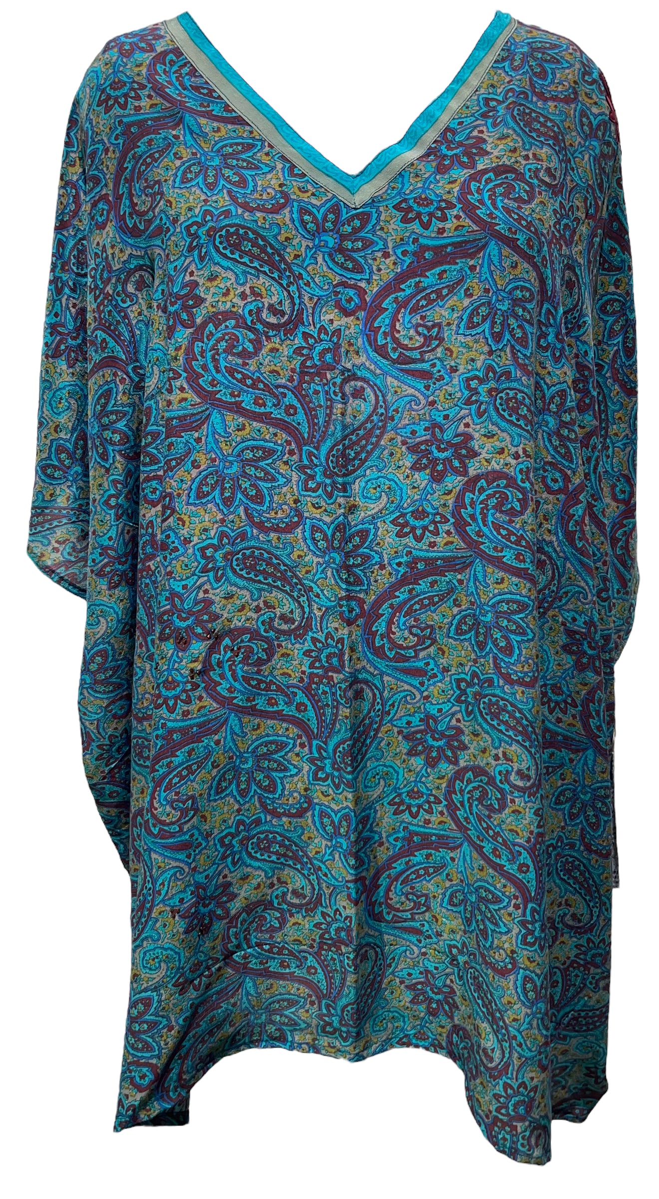 PRC4481 Avatar Pure Silk Short Kaftan Tunic