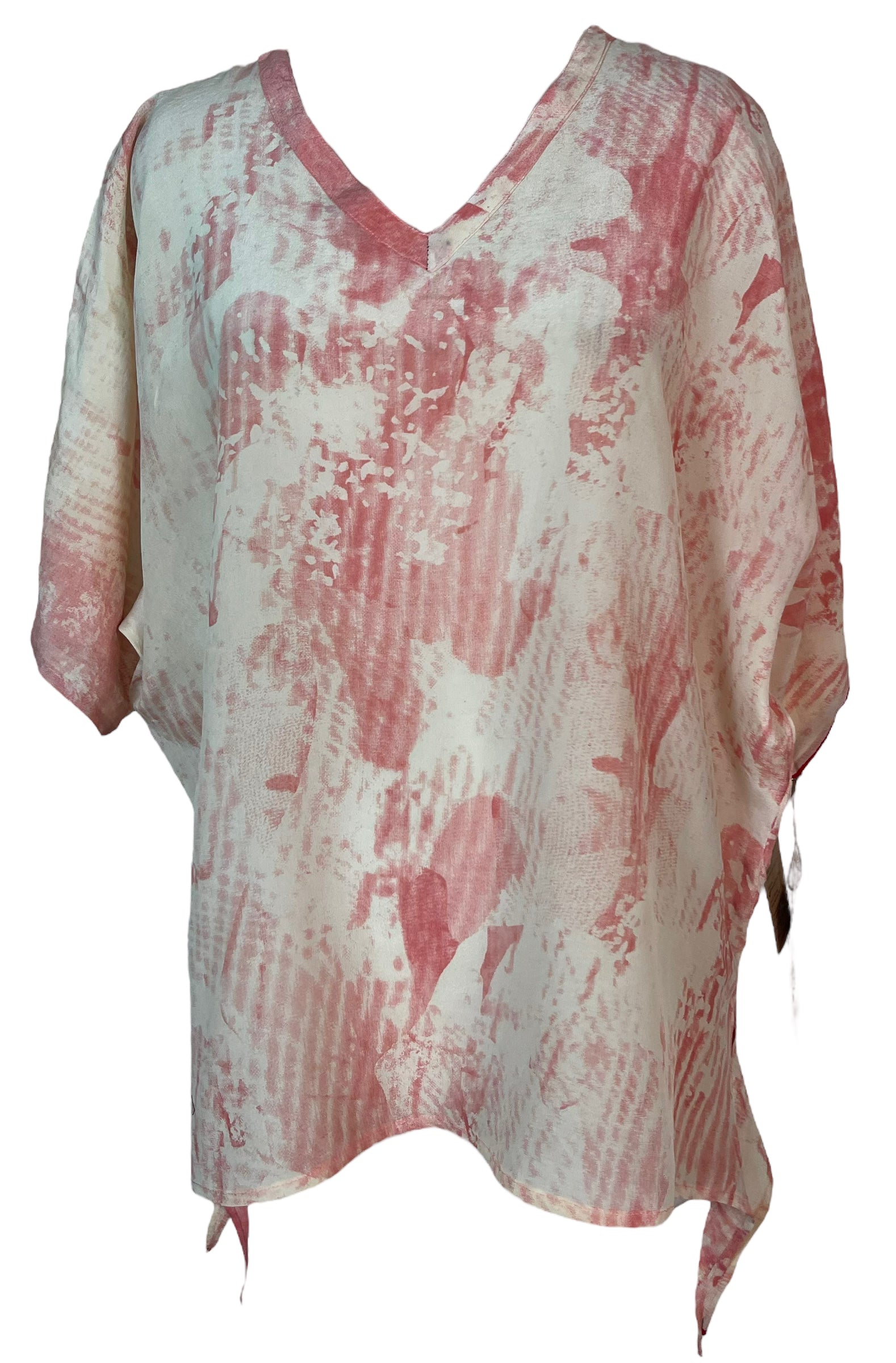 PRC5852 Wabi Sabi Pure Silk Long Tunic with Side Ties