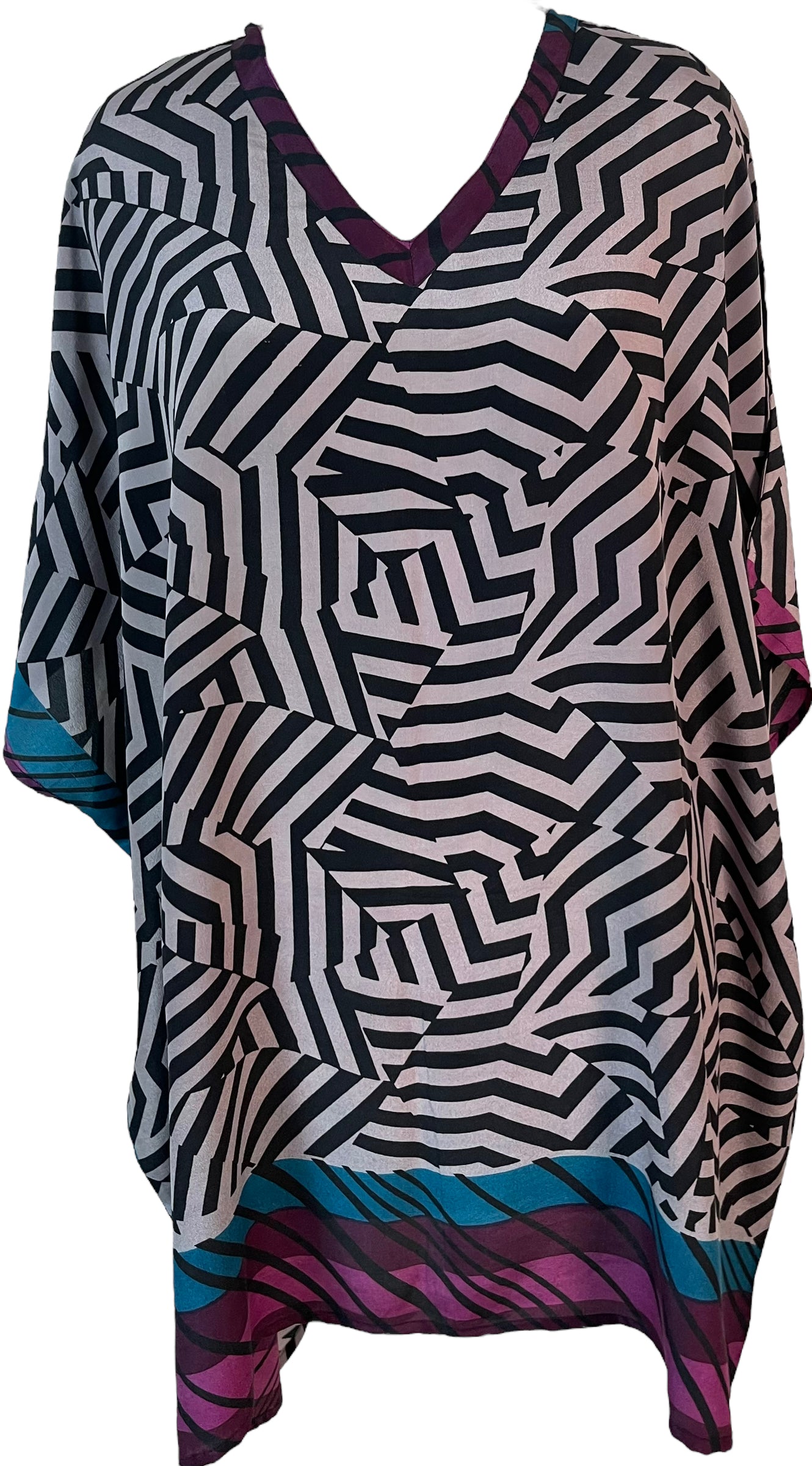 PRC5928 Avatar Pure Silk Short Kaftan Tunic