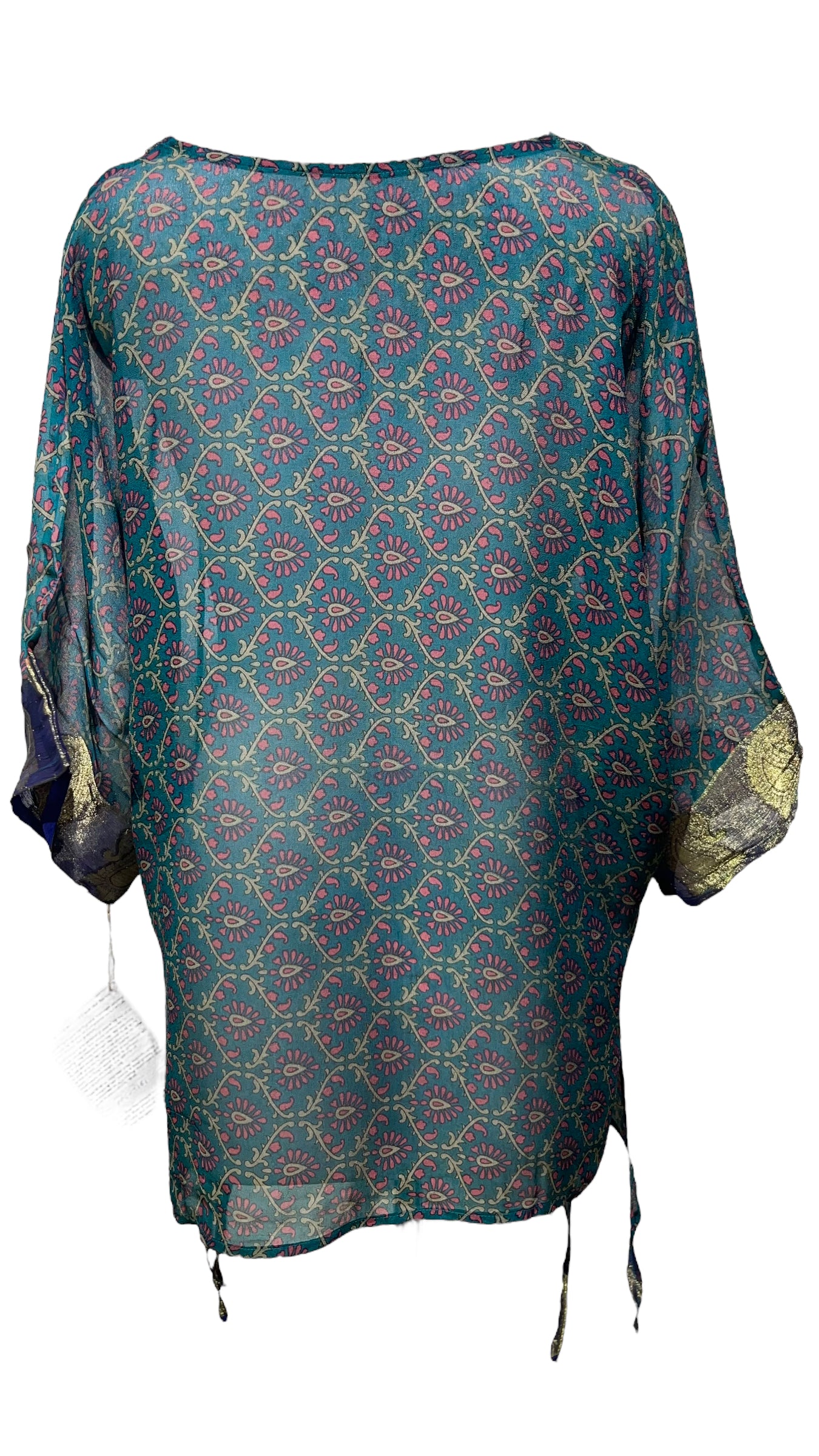 PRG3161 Sheer Avatar Pure Silk Long Tunic with Side Ties