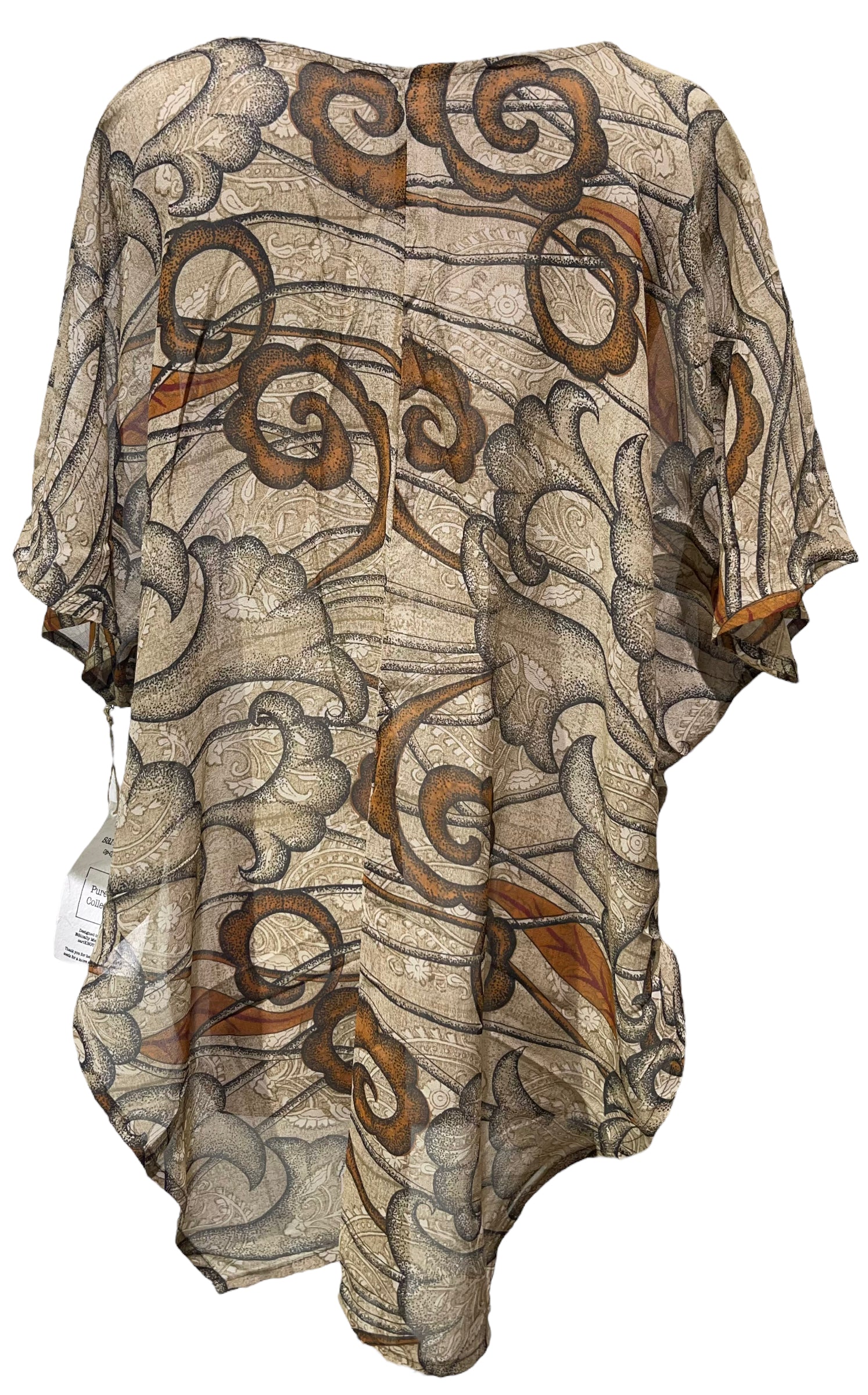 PRG4904 Sheer Avatar Pure Silk Waterfall Top