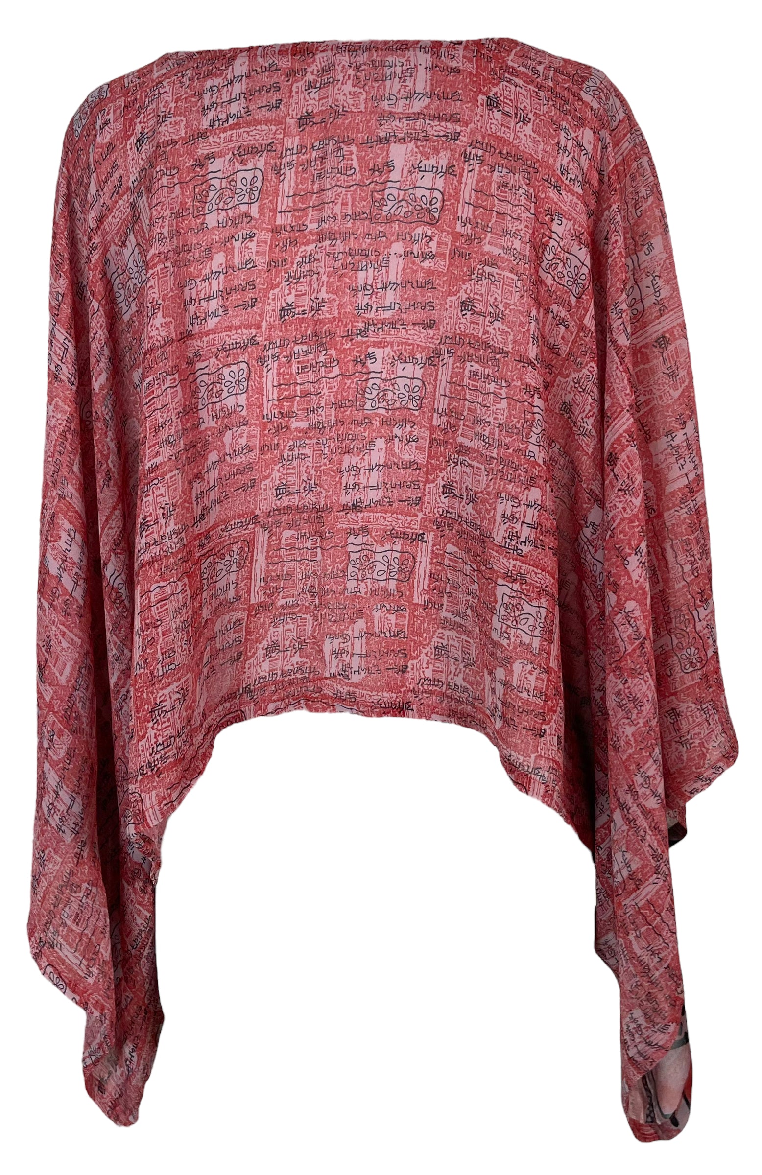 PRG5793 Sheer Avatar Pure Silk Kimono-Sleeved Top