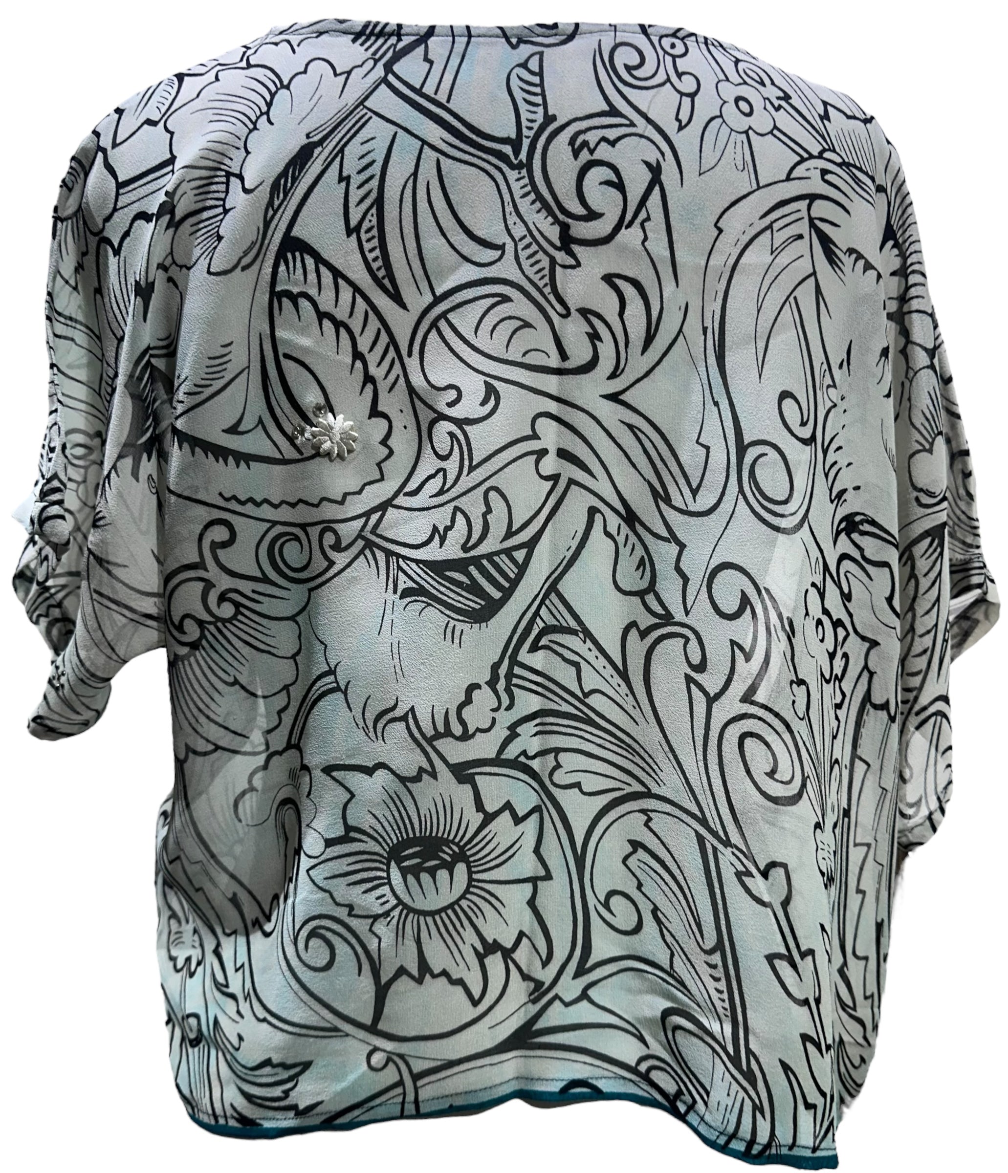 PRG5769 Sheer Wabi Sabi Pure Silk Boxy Top