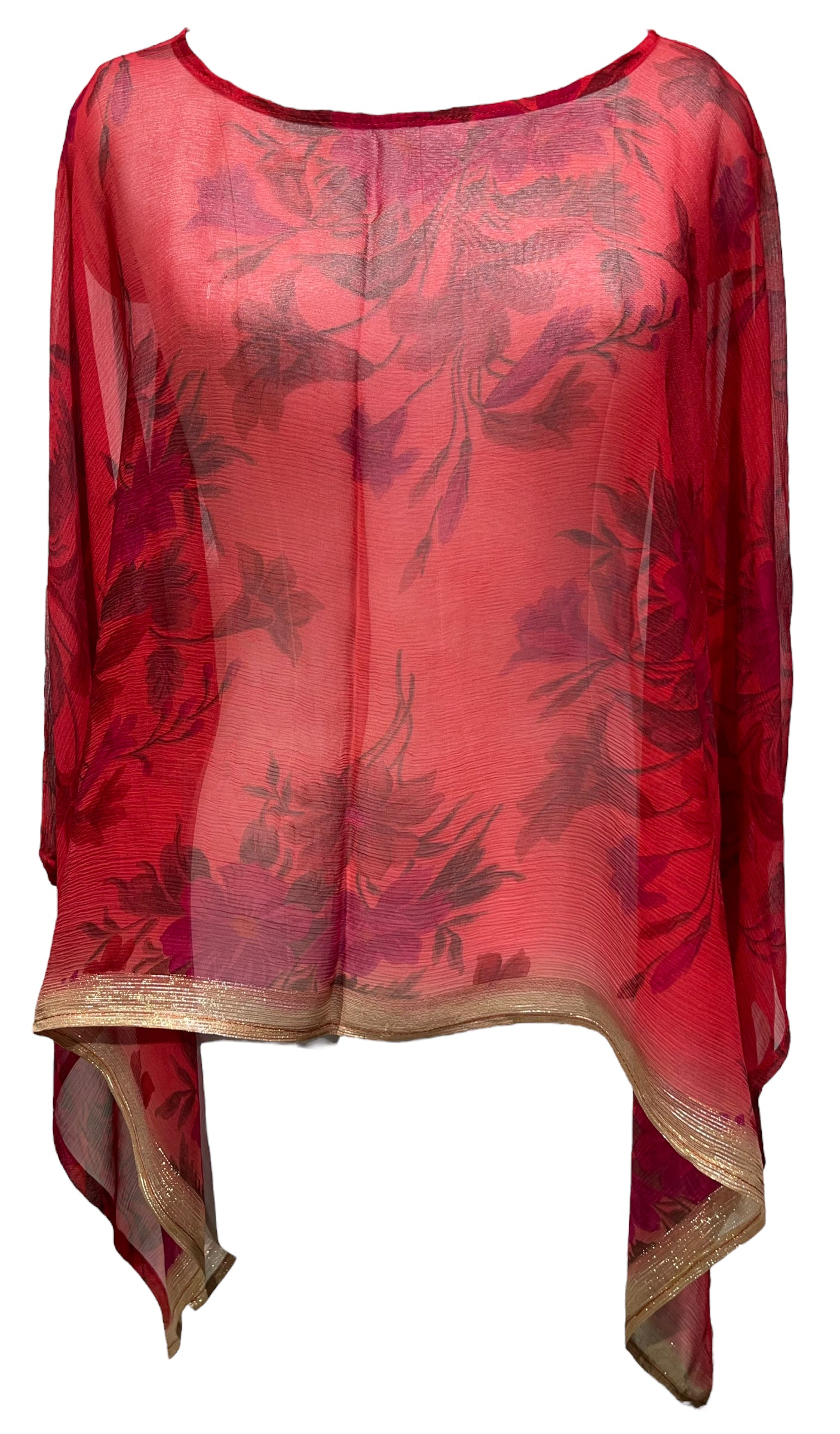PRG4347 Sheer Avatar Pure Silk Capelet Poncho