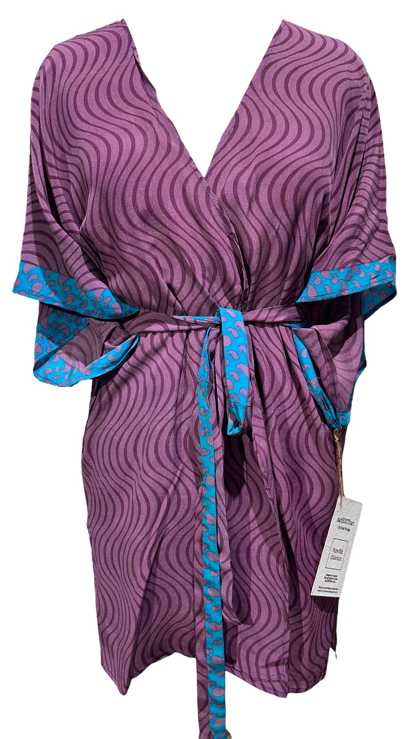 PRC3669 Avatar Pure Silk Kimono-Sleeved Jacket with Belt