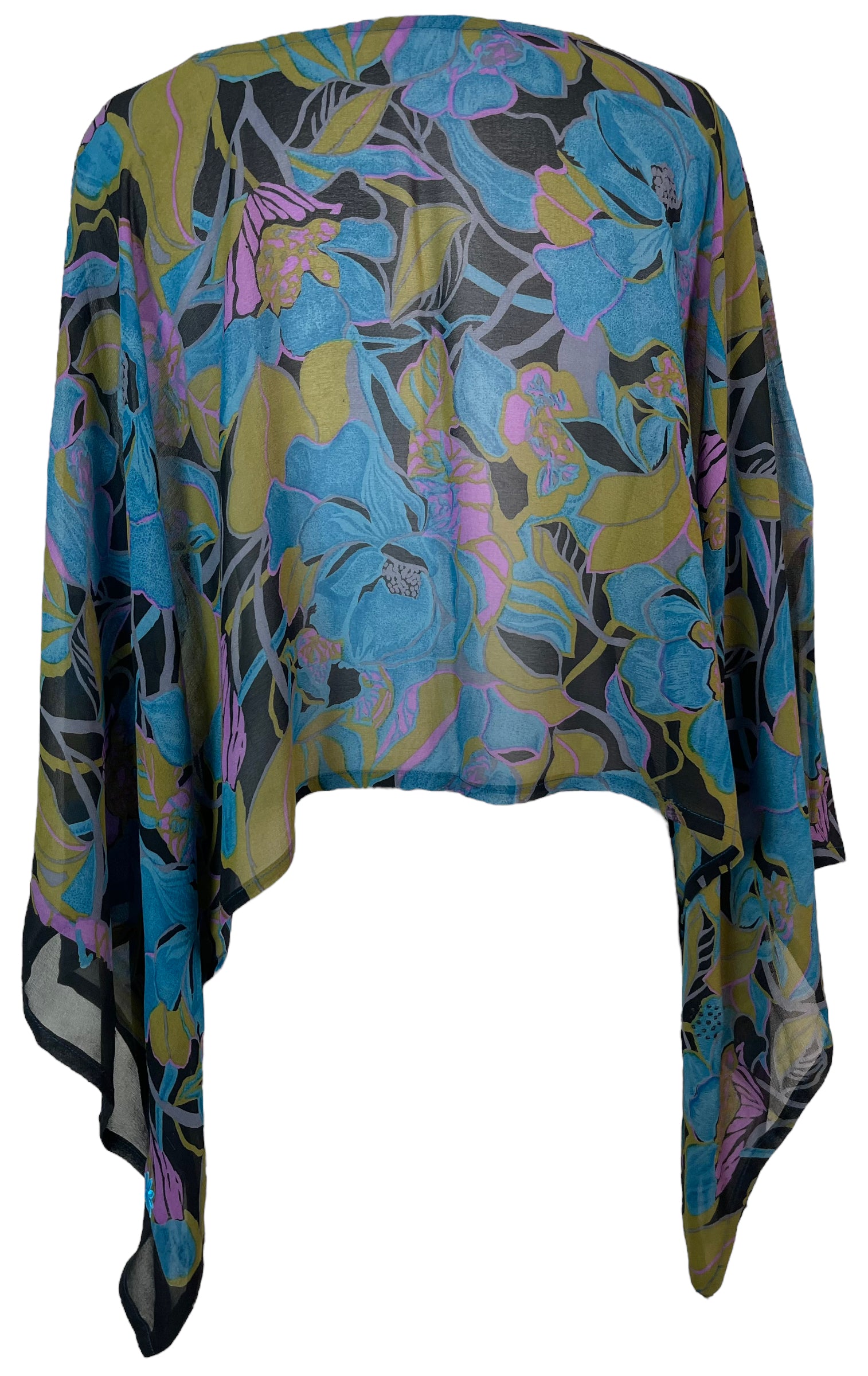 PRG5786 Sheer Avatar Pure Silk Kimono-Sleeved Top