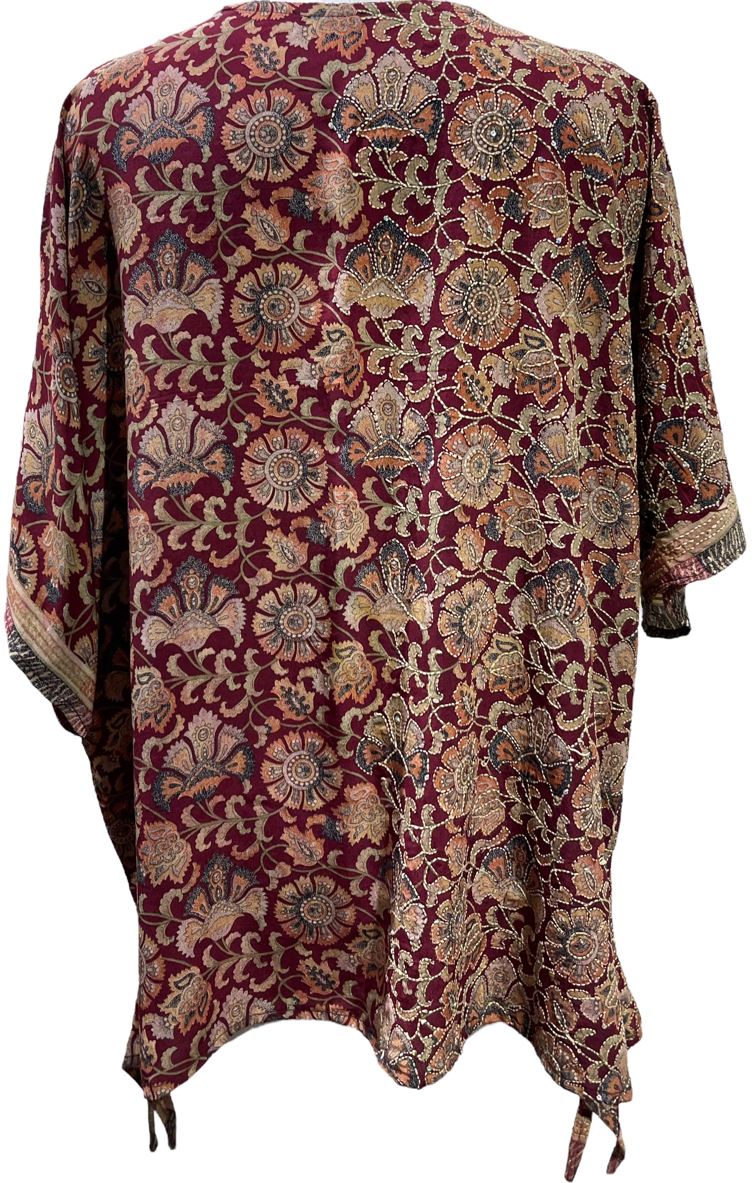 PRC4280 Avatar Pure Silk Long Tunic with Side Ties