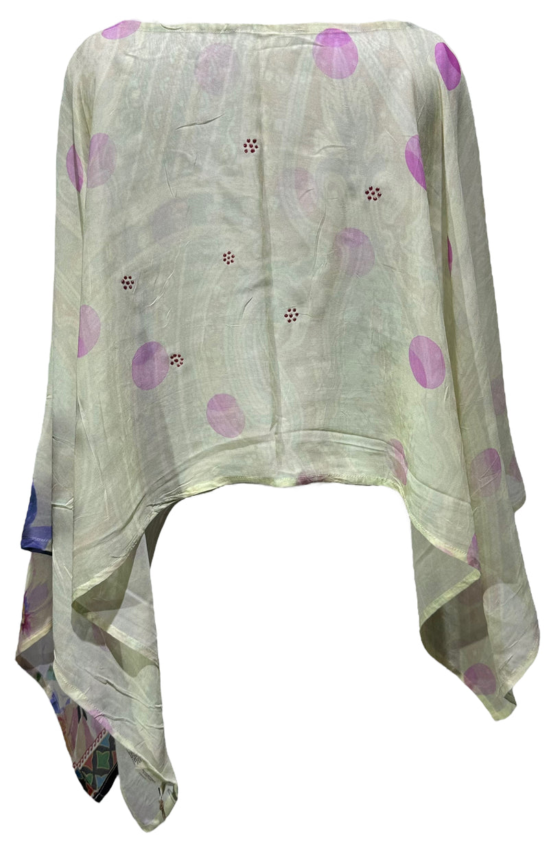 PRG4042 Sheer Avatar Pure Silk Capelet Poncho