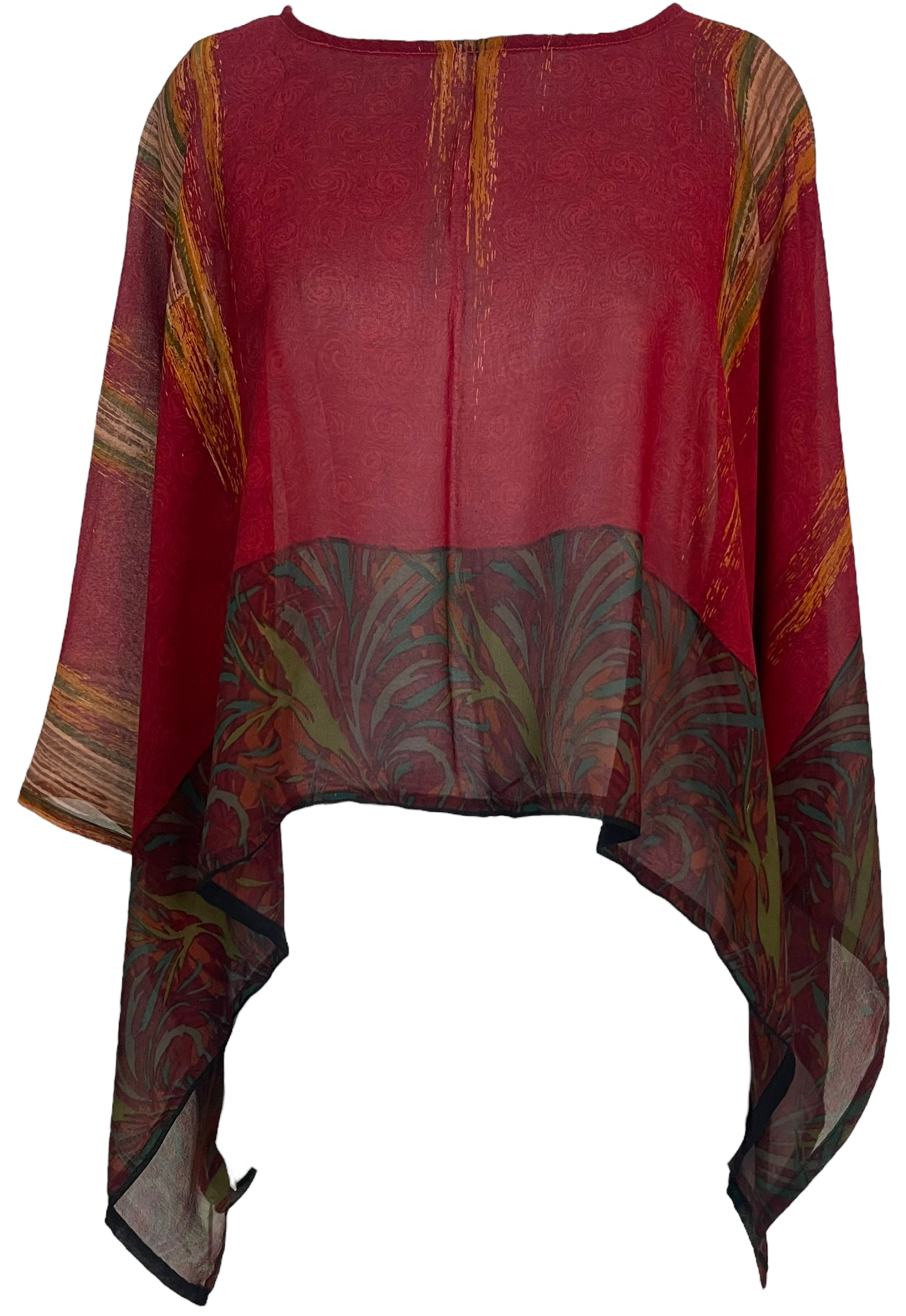 PRG5788 Sheer Avatar Pure Silk Capelet Poncho