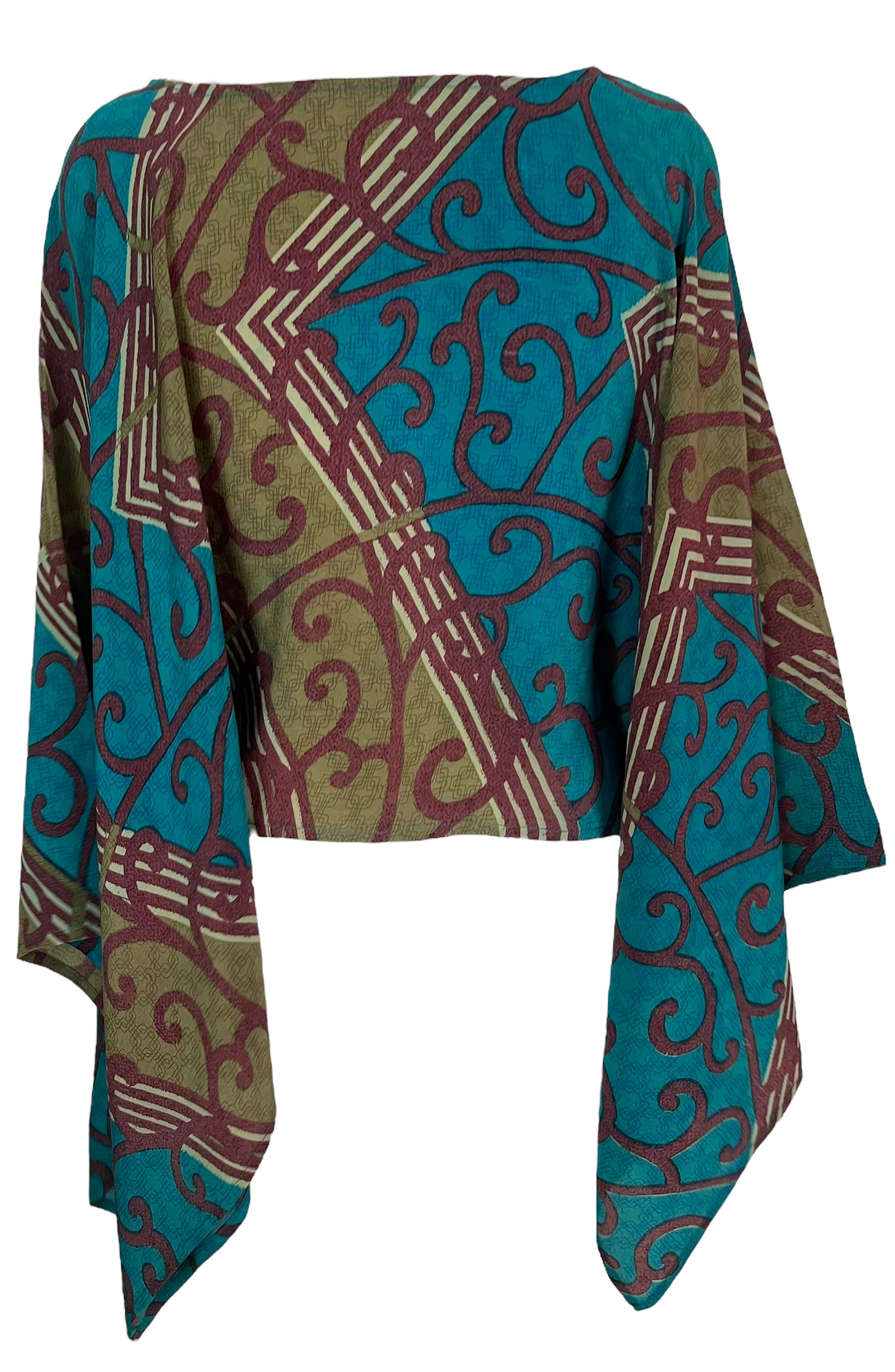 PRC5939 Pure Silk Wabi Sabi Capelet Poncho