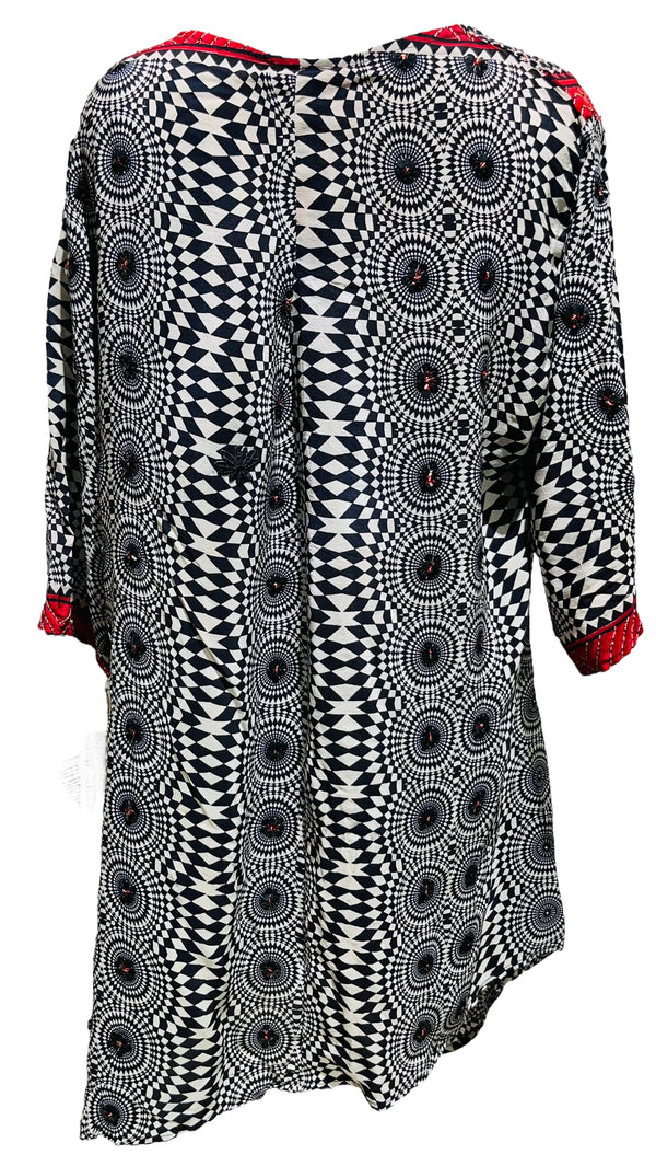 PRC3533 Avatar Pure Silk Self Pocket Tunic Dress