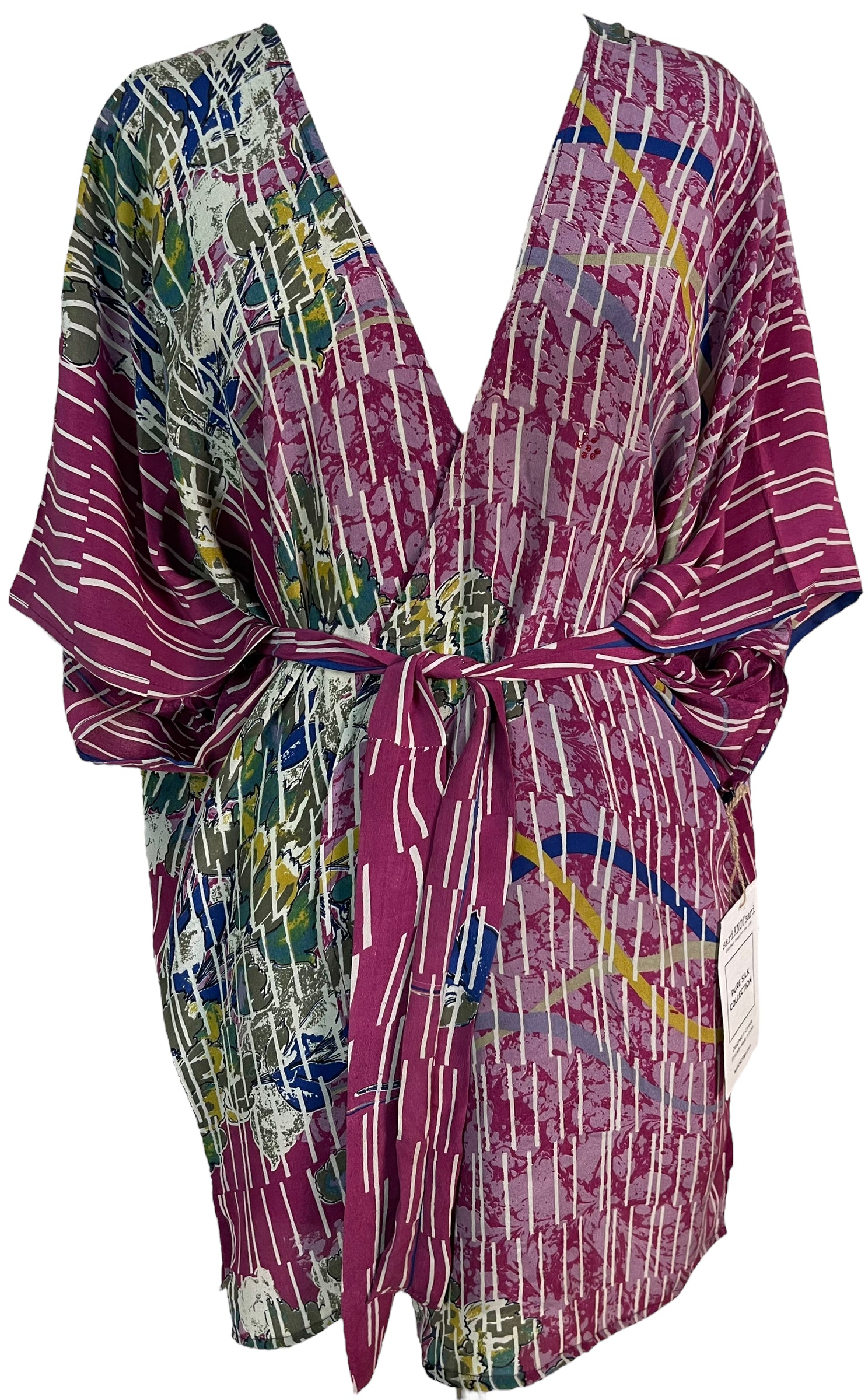 PRC5376 Avatar Pure Silk Kimono-Sleeved Jacket with Belt