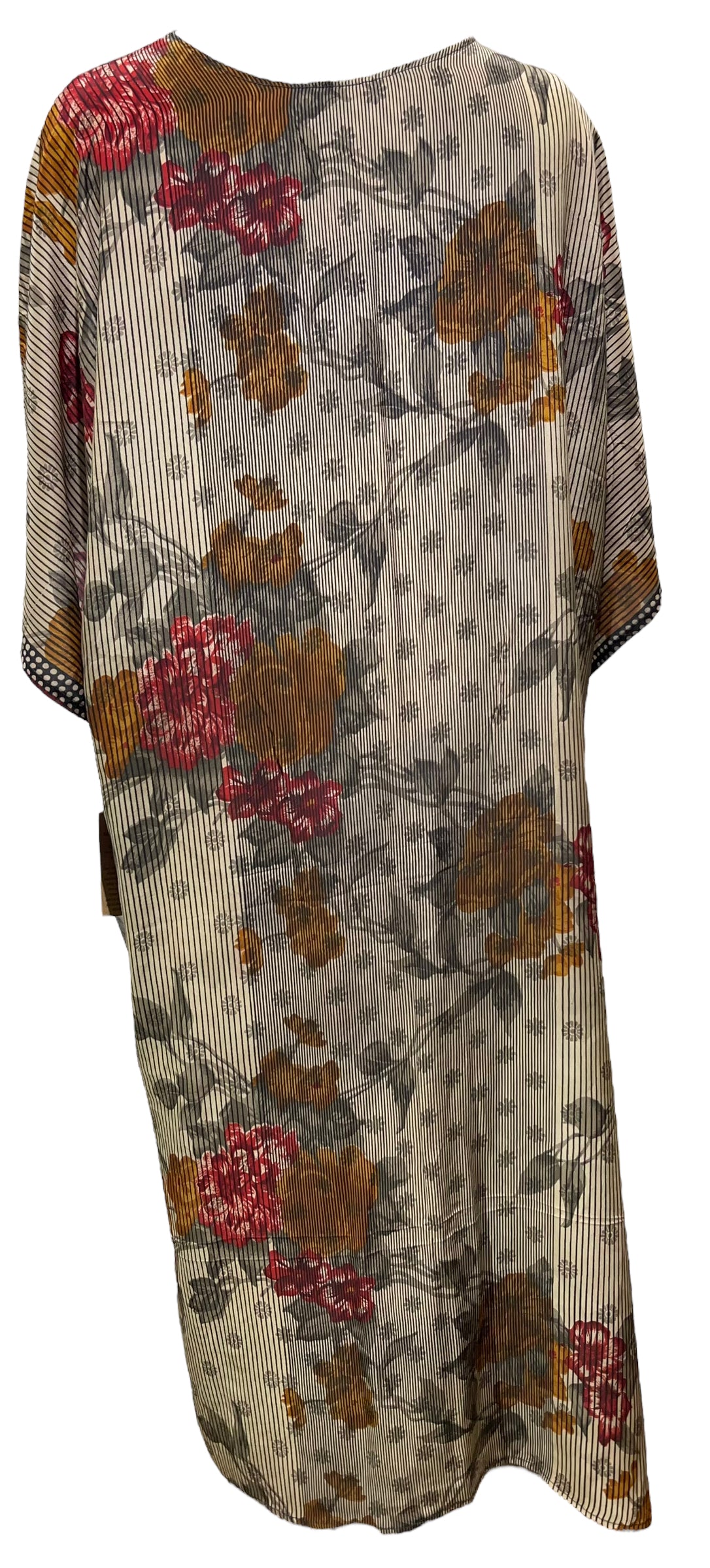 PRC4569 Wabi Sabi Pure Silk Kimono Sleeved Duster with Belt