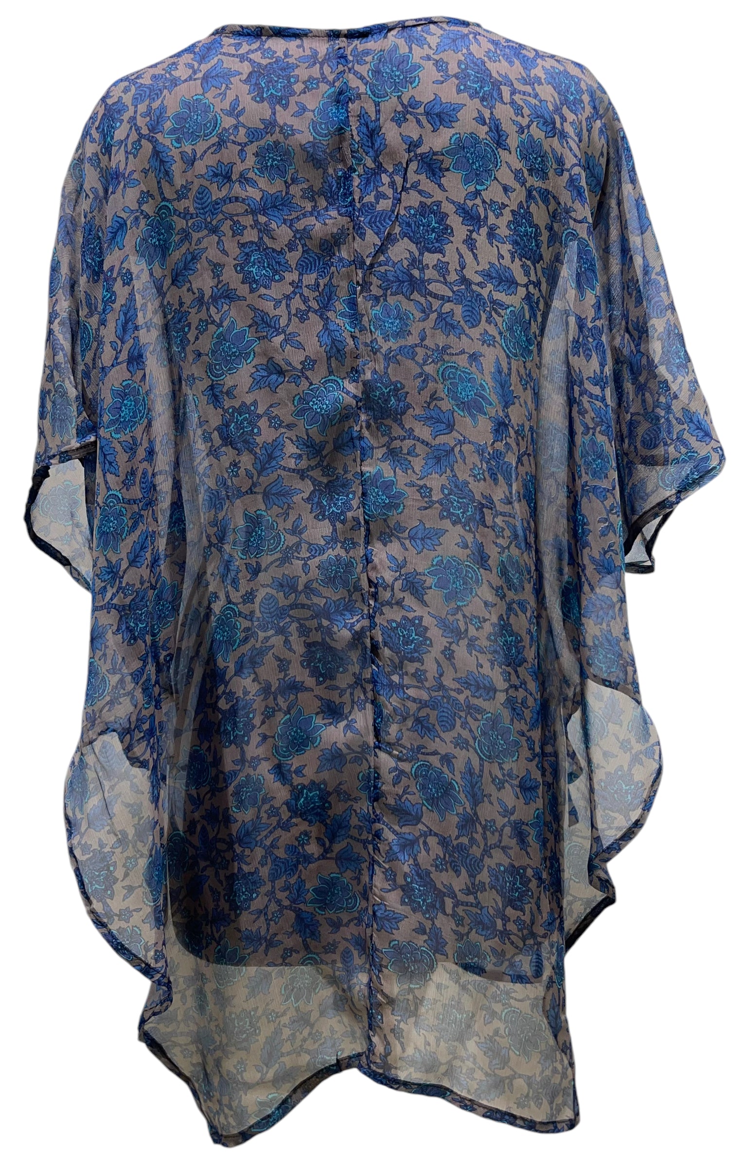 PCH5243 Sheer Chiffon  Avatar Pure Silk Waterfall Top