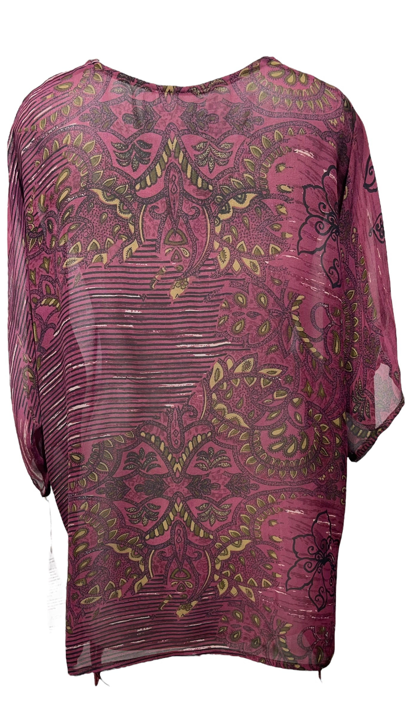 PRG3510 Sheer Avatar Pure Silk Long Tunic with Side Ties