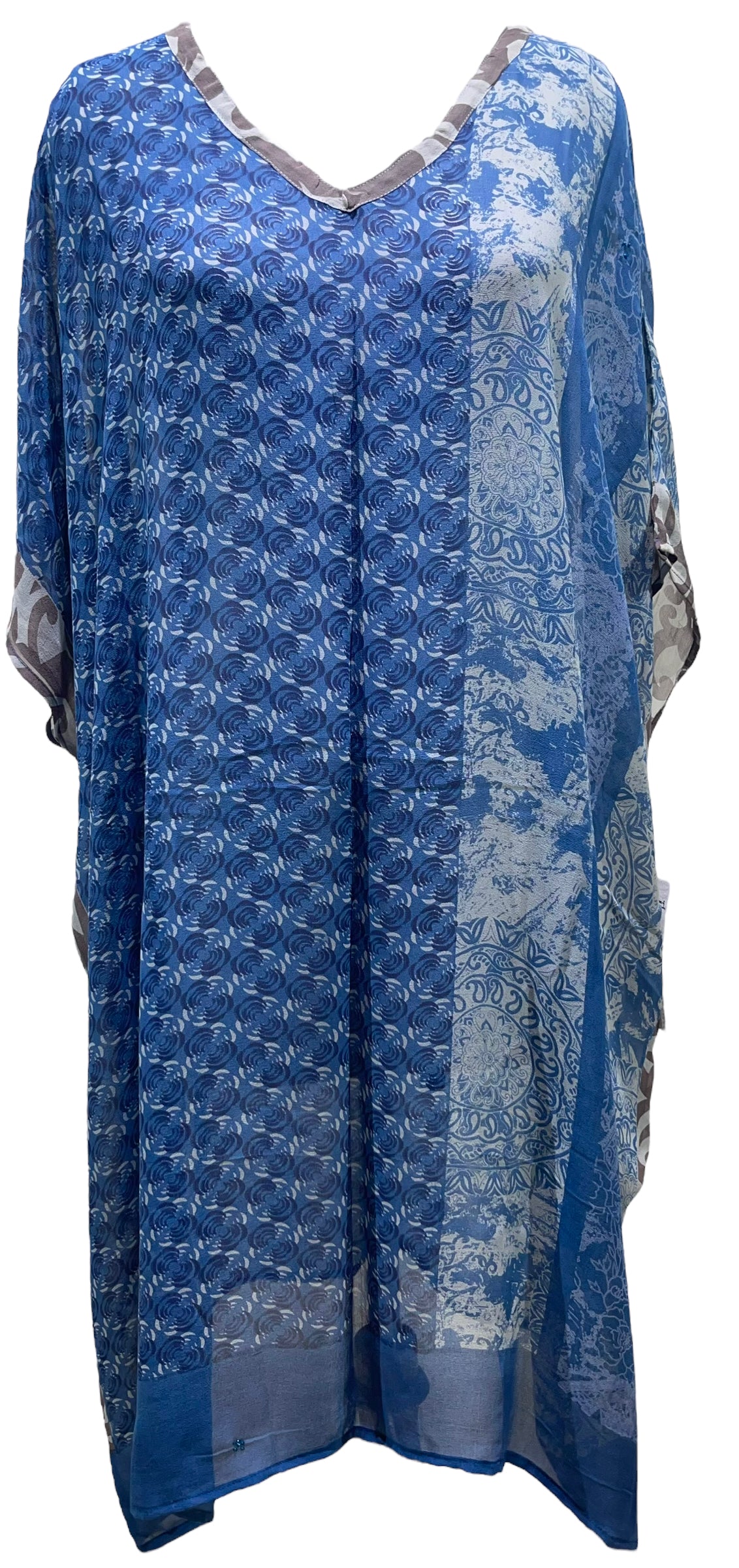 PRG5385 Sheer Avatar Pure Silk Midi Length Kaftan